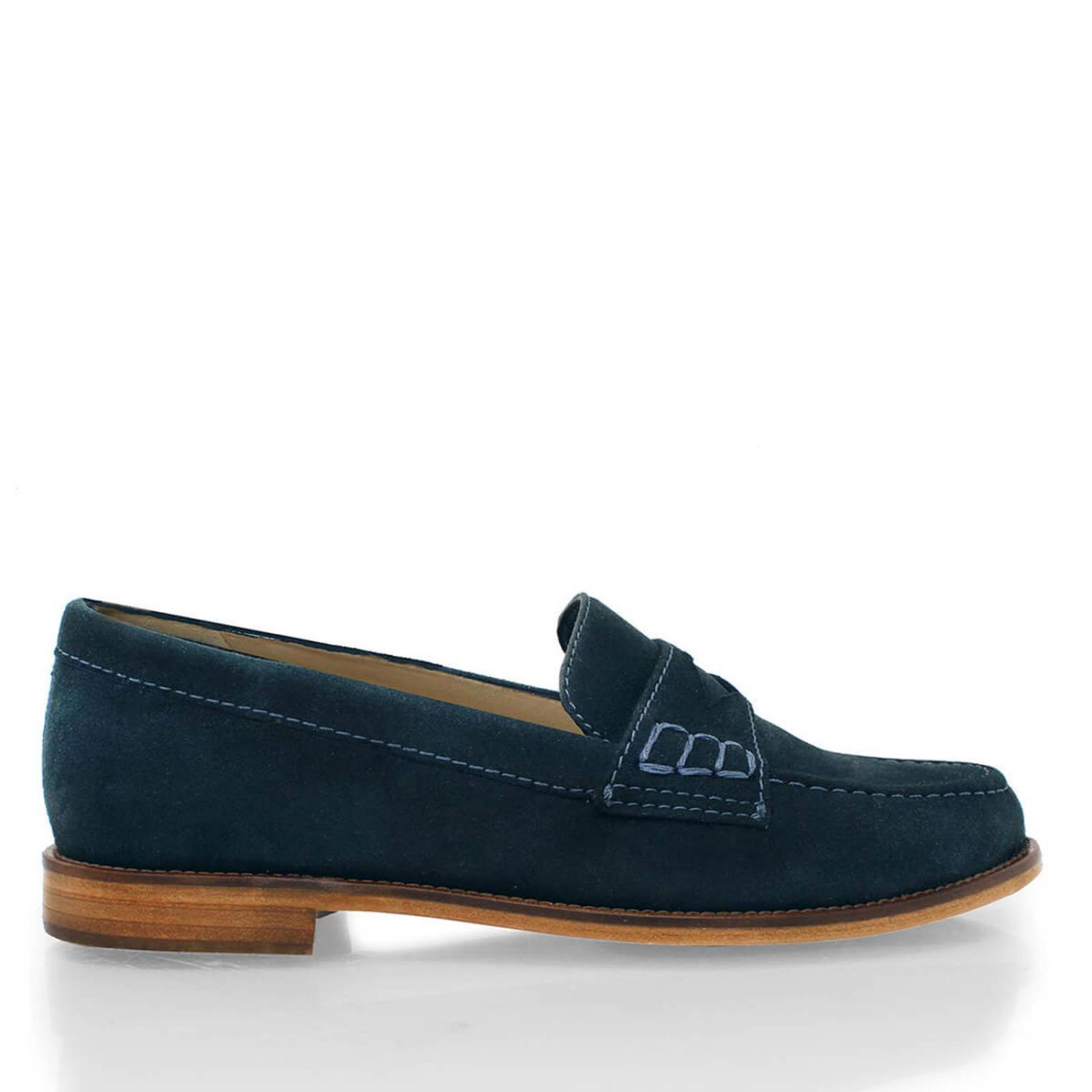 PENNY - Ante Azul Regina Romero Zapato Mocasin de Piso Para Dama en Piel 