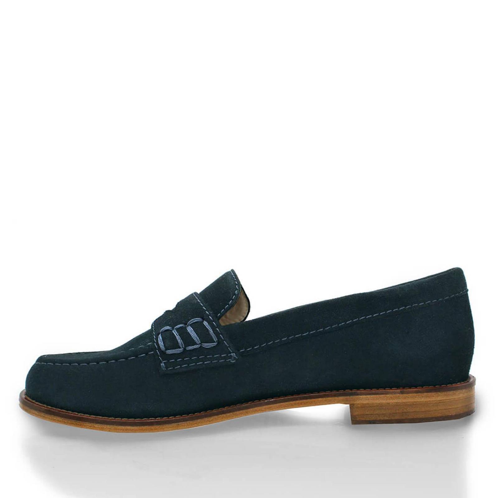 PENNY - Ante Azul Regina Romero Zapato Mocasin de Piso Para Dama en Piel 