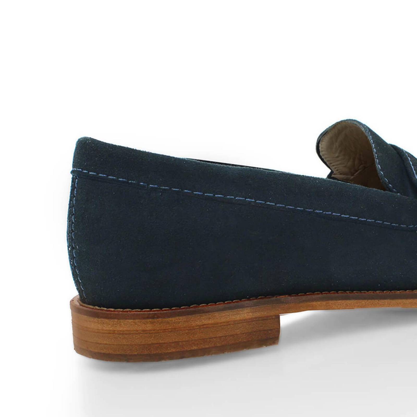 PENNY - Ante Azul Regina Romero Zapato Mocasin de Piso Para Dama en Piel 