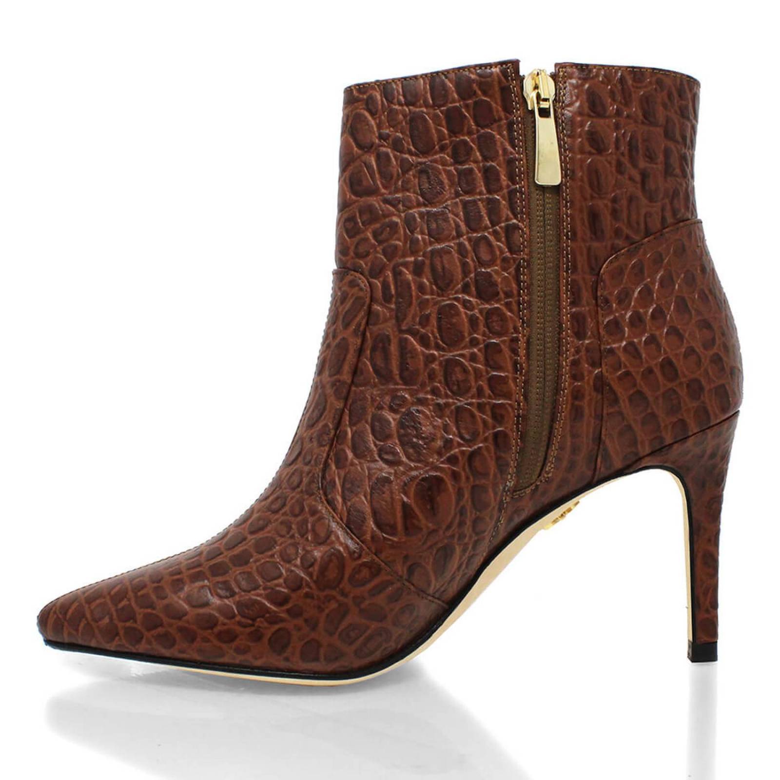 ANTONIA 75 - Cafe Regina Romero Zapato Bota Botin Tacon Alto Para Dama en Piel