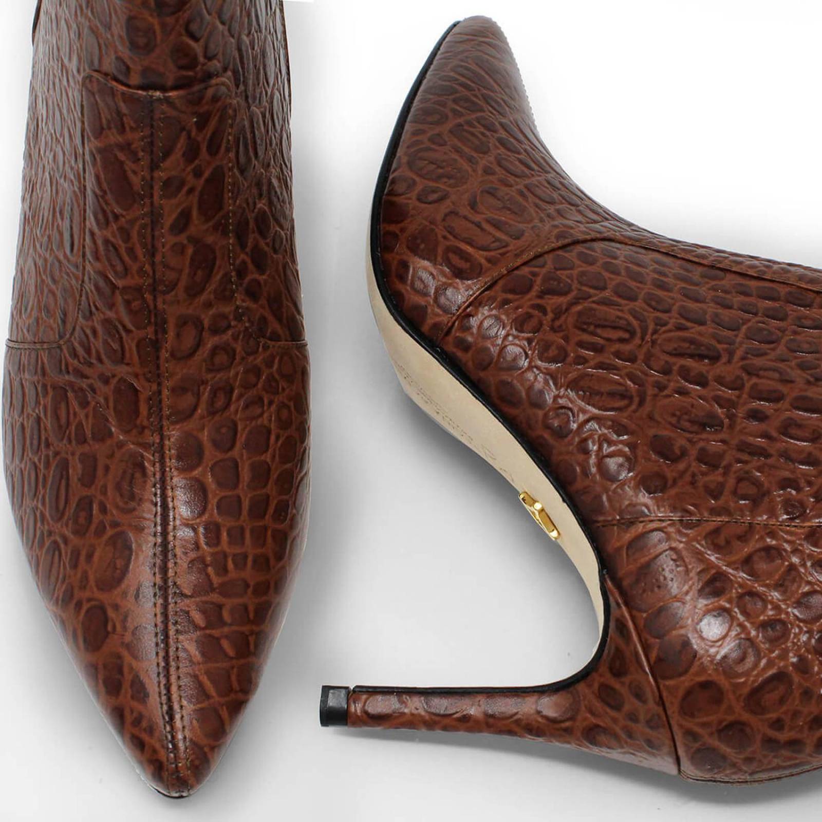 ANTONIA 75 - Cafe Regina Romero Zapato Bota Botin Tacon Alto Para Dama en Piel