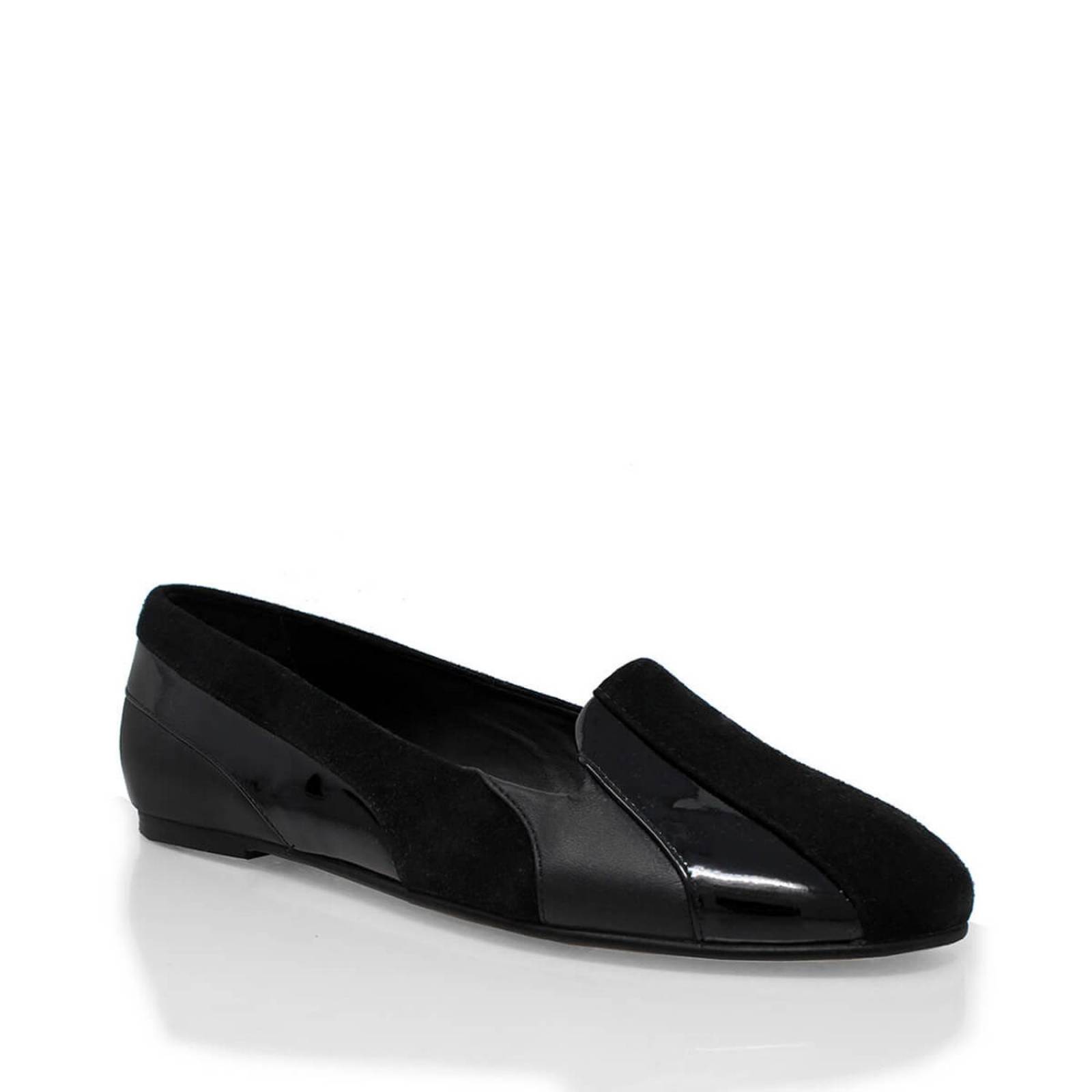 GILDA - Negro Regina Romero Zapato Flat Balerina de Piso Para Dama en Piel 