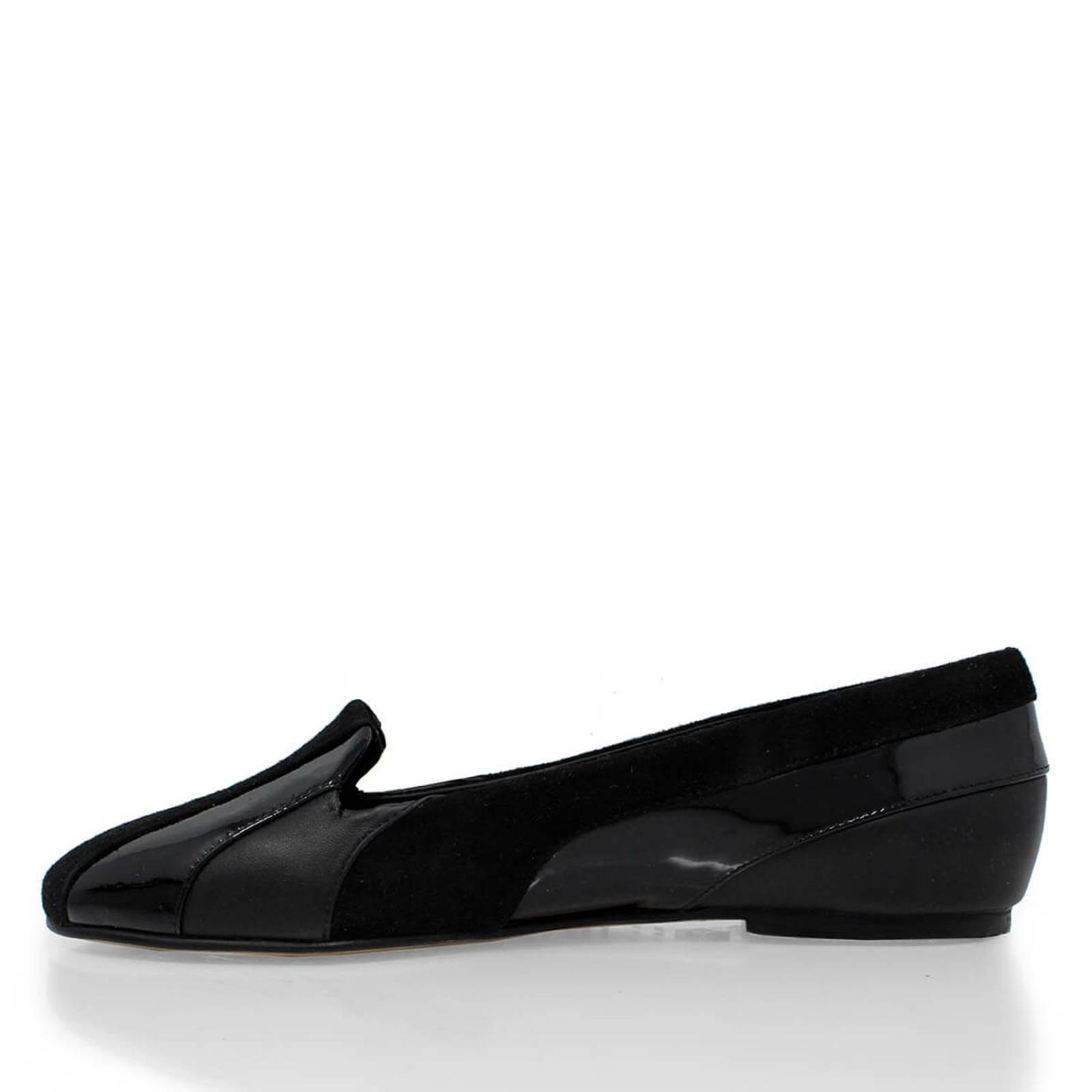 GILDA - Negro Regina Romero Zapato Flat Balerina de Piso Para Dama en Piel 