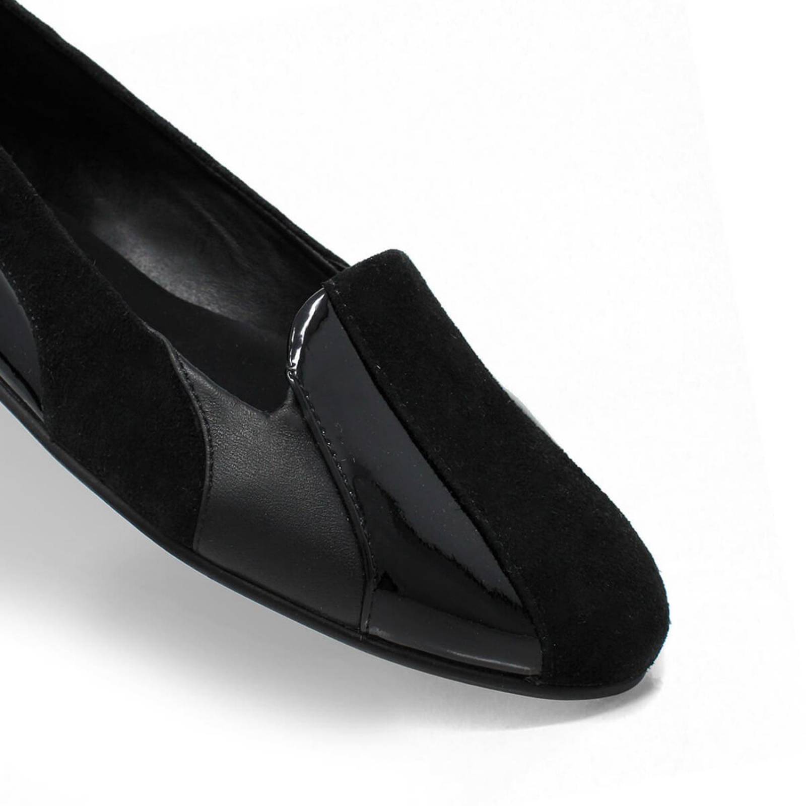 GILDA - Negro Regina Romero Zapato Flat Balerina de Piso Para Dama en Piel 