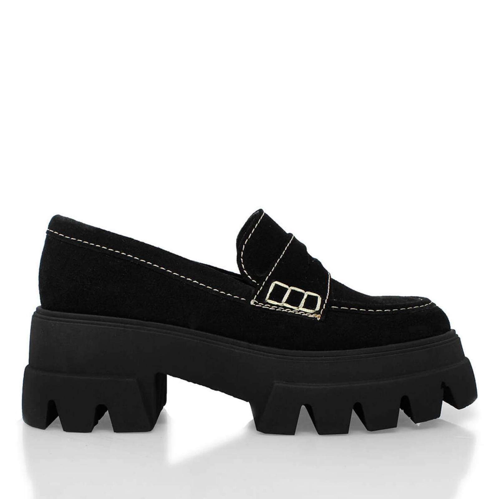 LOVE 65 - Ante Negro Regina Romero Zapato Tenis Urbano Sport Para Dama en Piel 
