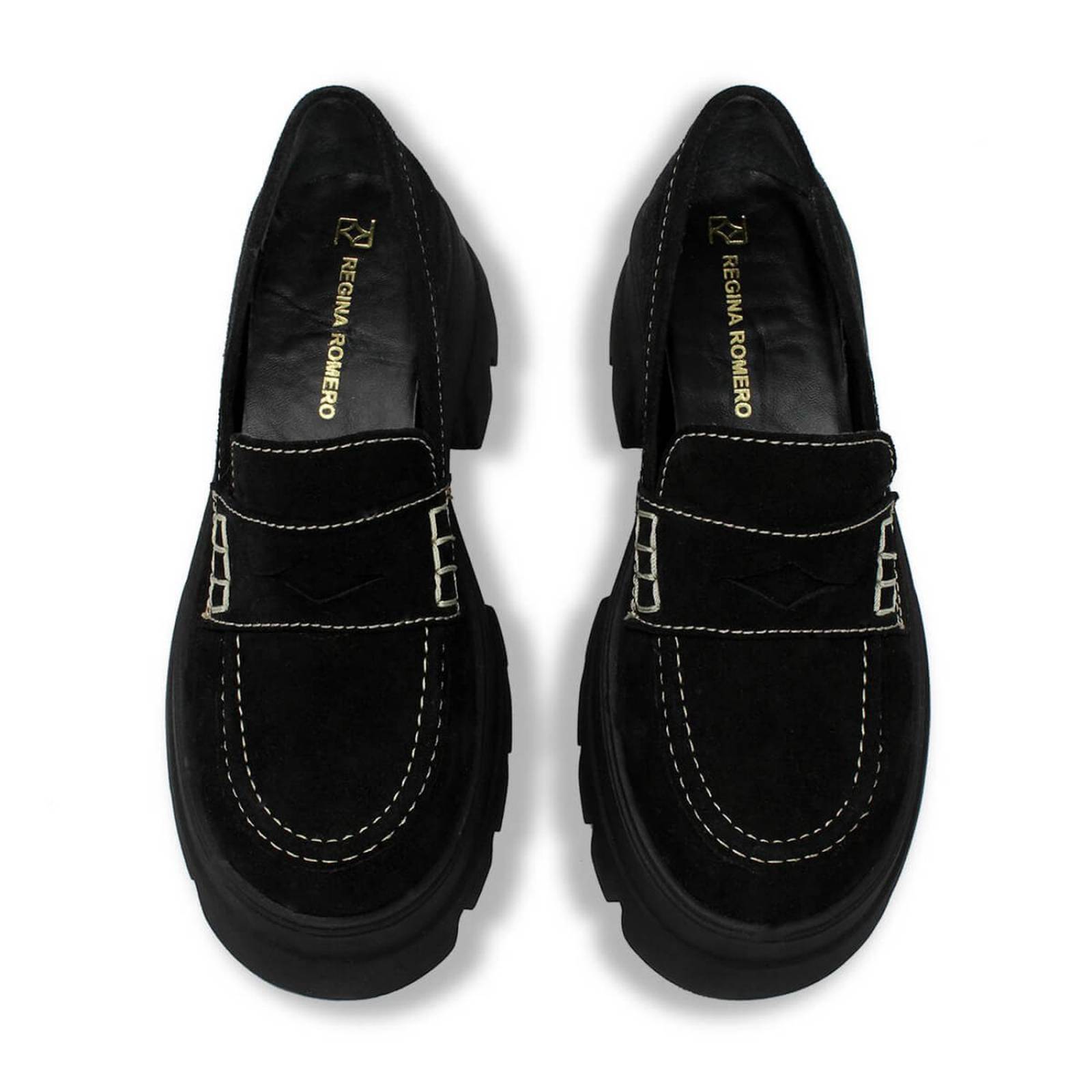 LOVE 65 - Ante Negro Regina Romero Zapato Tenis Urbano Sport Para Dama en Piel 