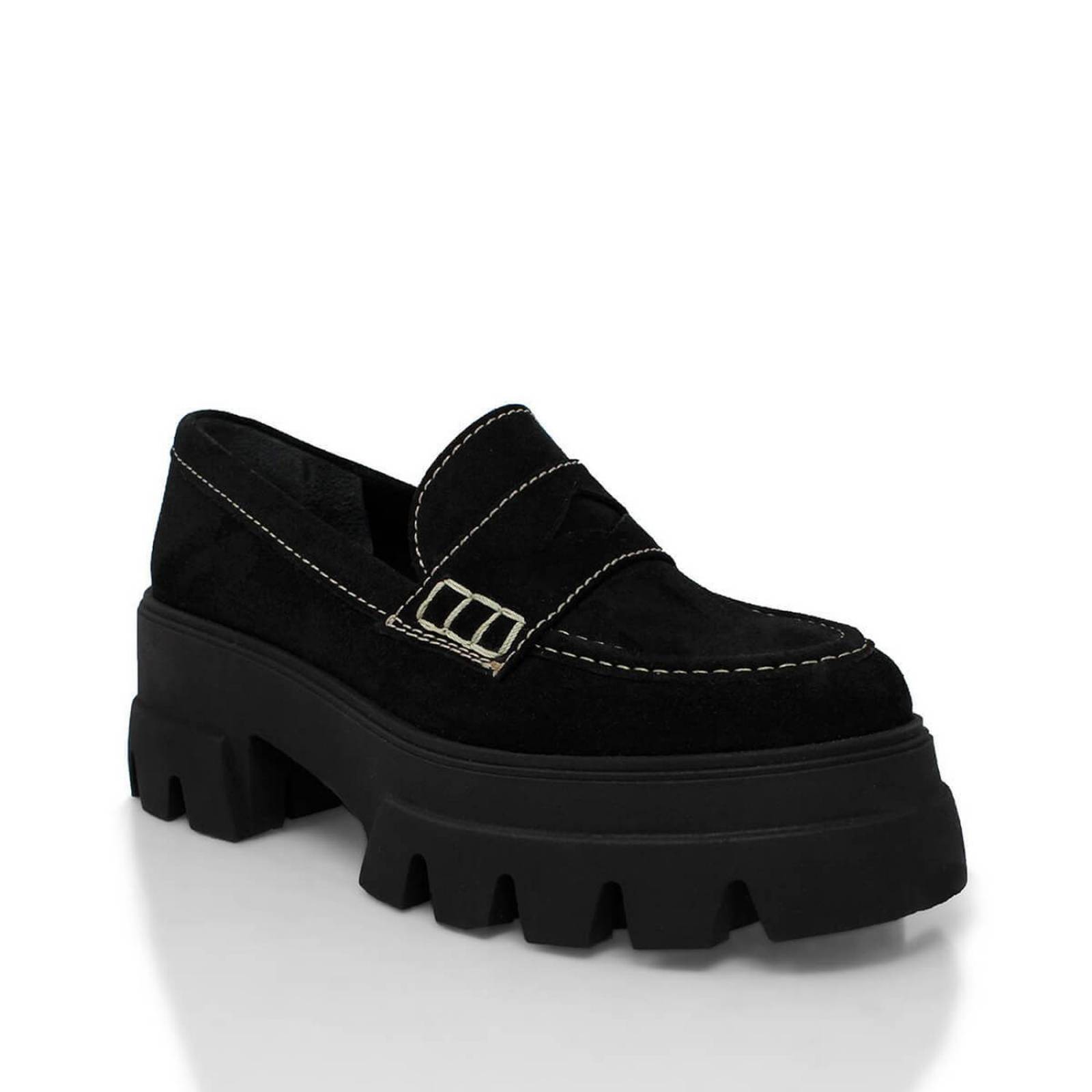 LOVE 65 - Ante Negro Regina Romero Zapato Tenis Urbano Sport Para Dama en Piel 