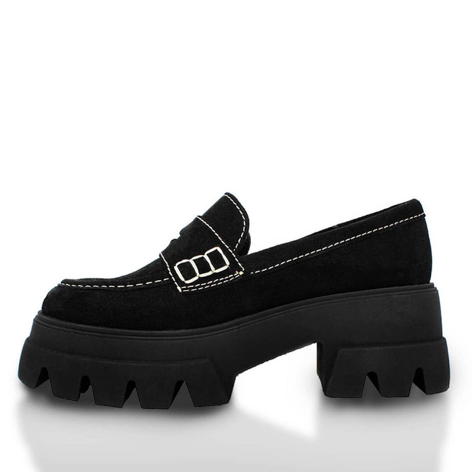 LOVE 65 - Ante Negro Regina Romero Zapato Tenis Urbano Sport Para Dama en Piel 