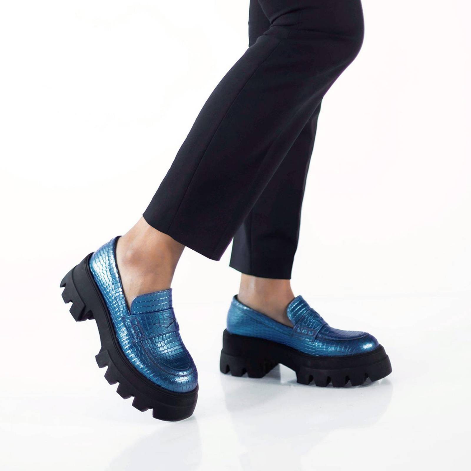 LOVE 65 - Cobalto Regina Romero Zapato Tenis Urbano Sport Para Dama en Piel 