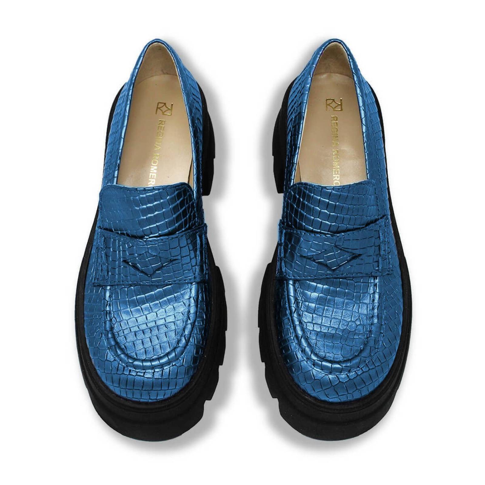 LOVE 65 - Cobalto Regina Romero Zapato Tenis Urbano Sport Para Dama en Piel 