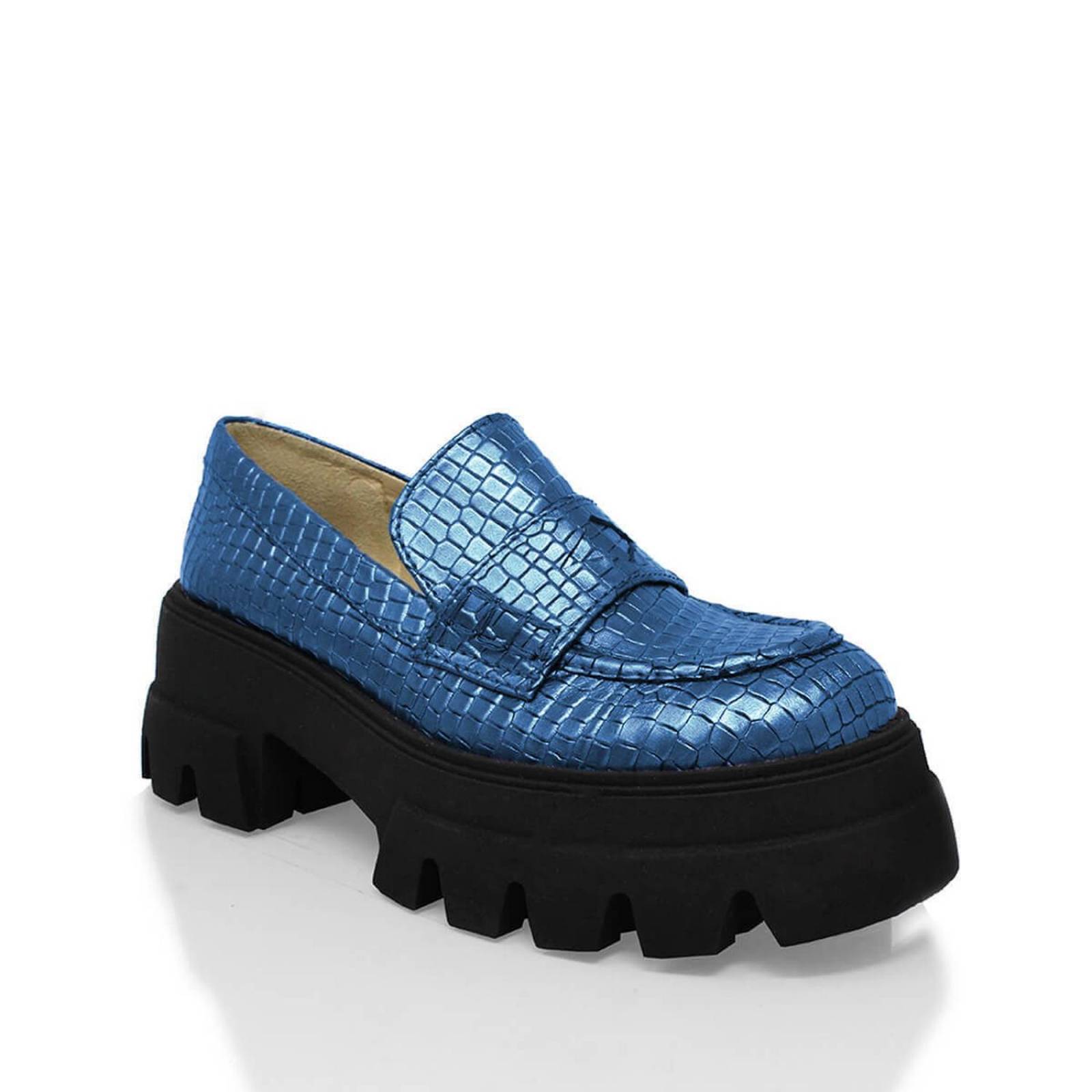 LOVE 65 - Cobalto Regina Romero Zapato Tenis Urbano Sport Para Dama en Piel 