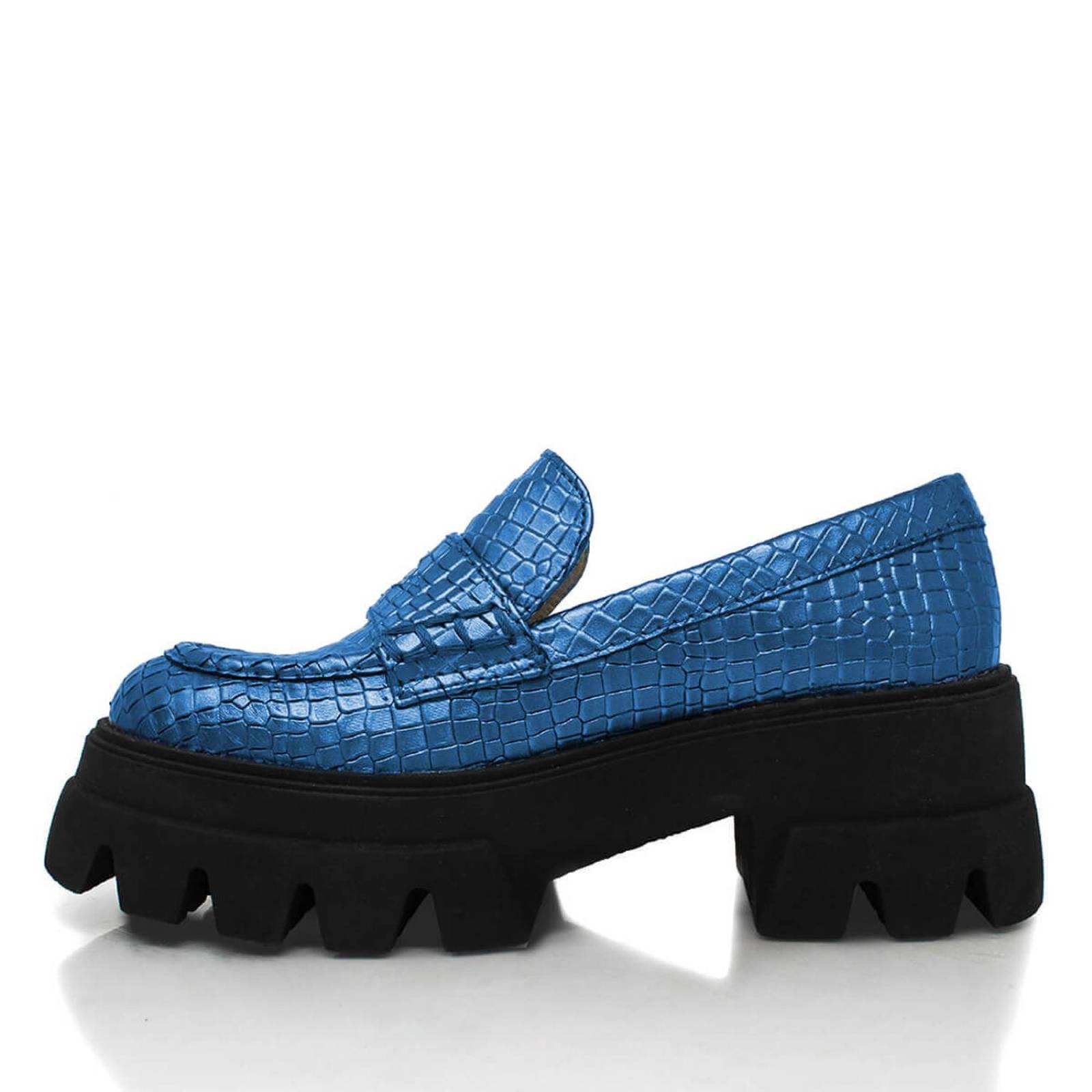 LOVE 65 - Cobalto Regina Romero Zapato Tenis Urbano Sport Para Dama en Piel 