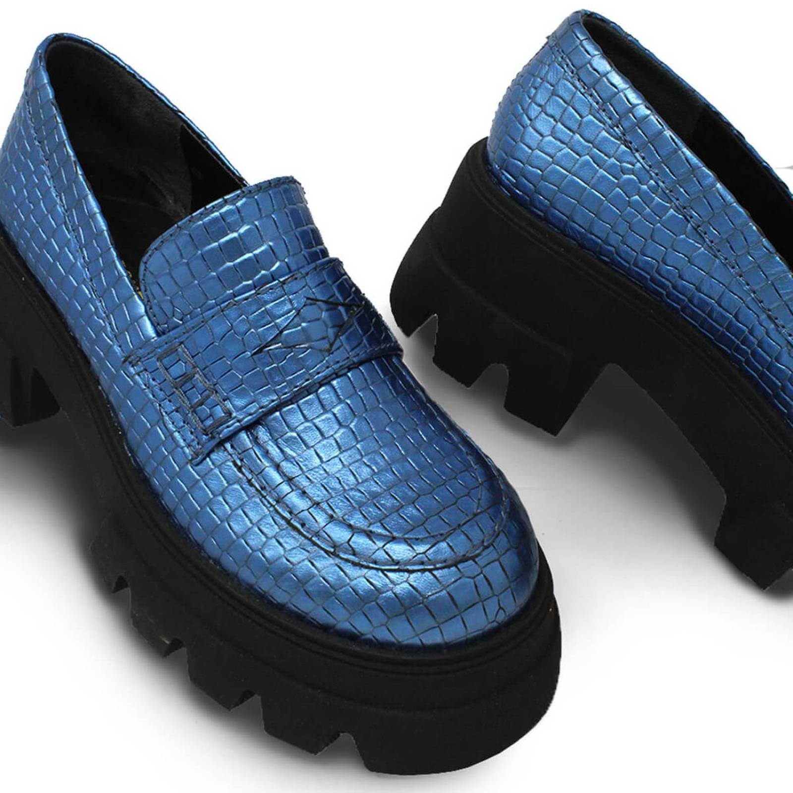 LOVE 65 - Cobalto Regina Romero Zapato Tenis Urbano Sport Para Dama en Piel 