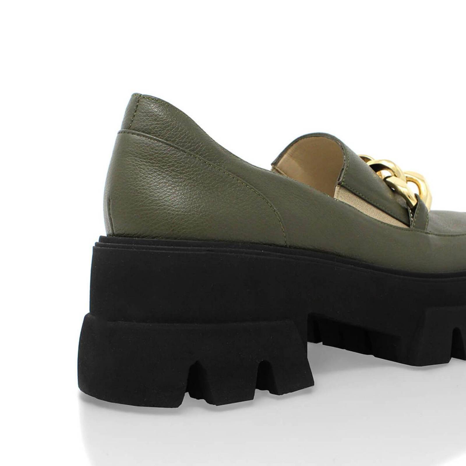 RAQUEL 65 - Verde Olivo Regina Romero Zapato Tenis Urbano Sport Para Dama en Piel 