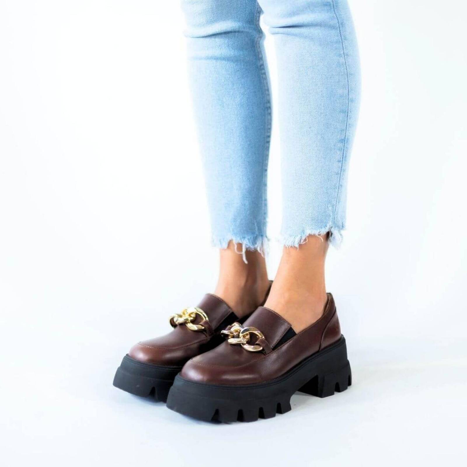 RAQUEL 65 - Cafe Oscuro Regina Romero Zapato Tenis Urbano Sport Para Dama en Piel 