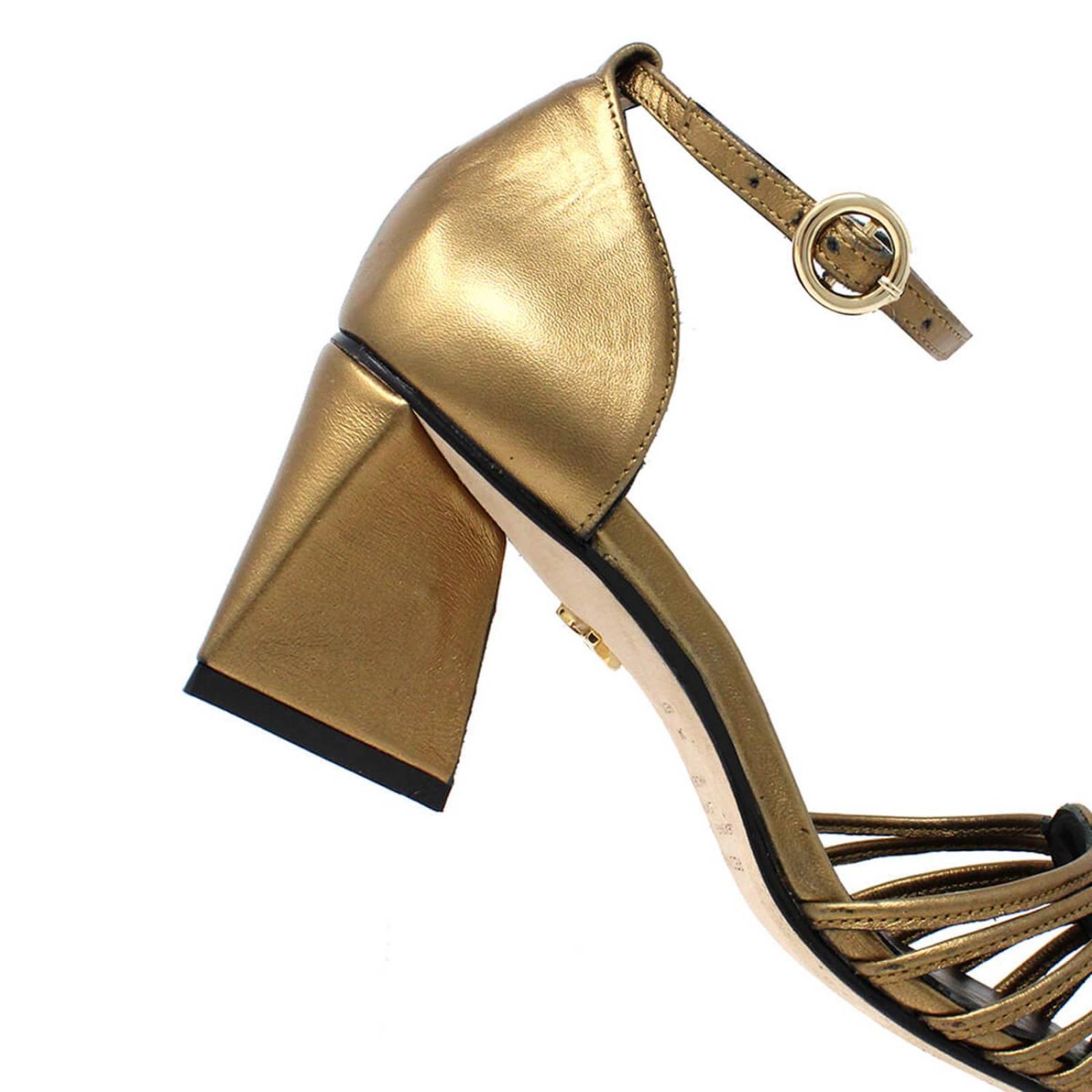 VENECIA 50 - Oro Viejo Regina Romero Zapato Zapatilla Tacon Bajo Para Dama en Piel 