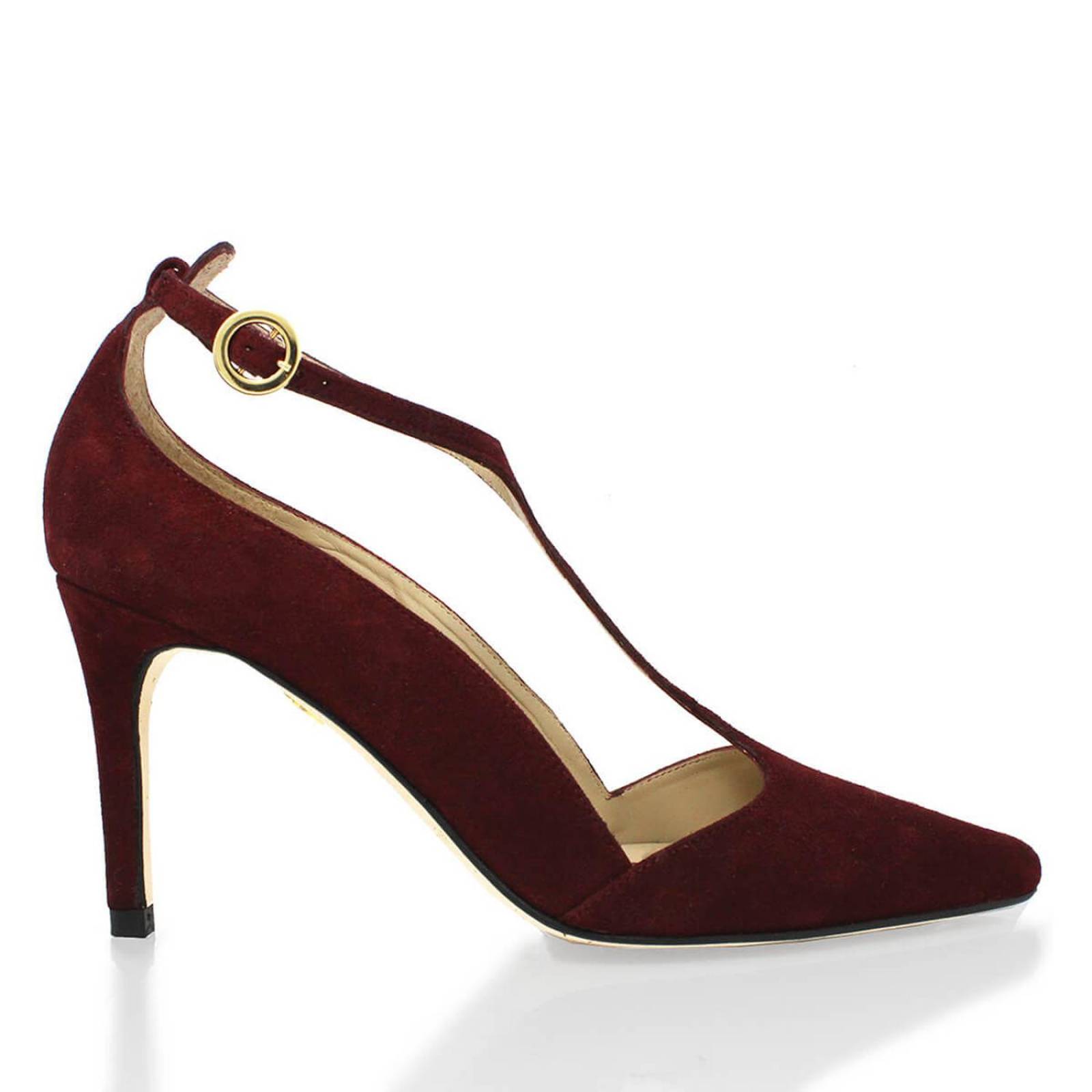 TERE 75 - Ante Vino Regina Romero Zapato Zapatilla Tacon Alto Para Dama en Piel 