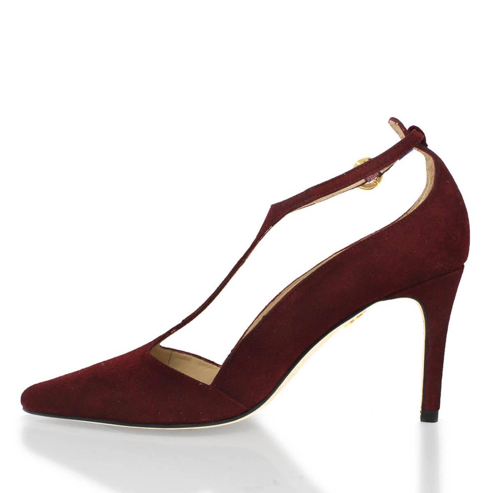 TERE 75 - Ante Vino Regina Romero Zapato Zapatilla Tacon Alto Para Dama en Piel 