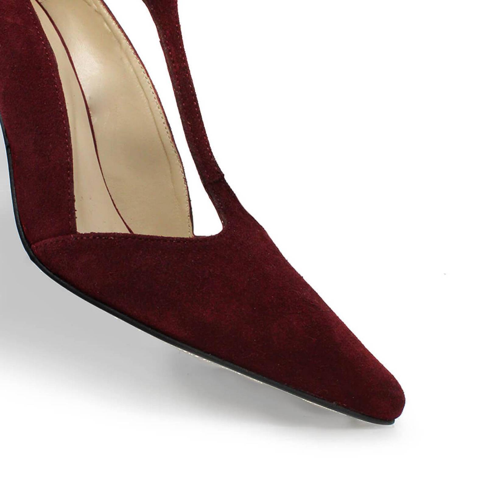 TERE 75 - Ante Vino Regina Romero Zapato Zapatilla Tacon Alto Para Dama en Piel 