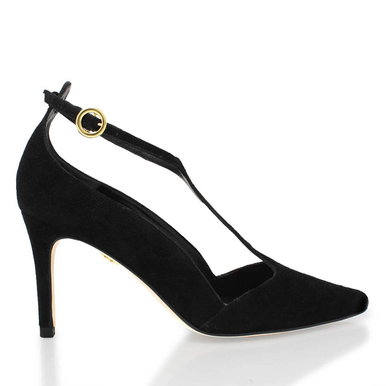 TERE 75 - Ante Negro Regina Romero Zapato Zapatilla Tacon Alto Para Dama en Piel 