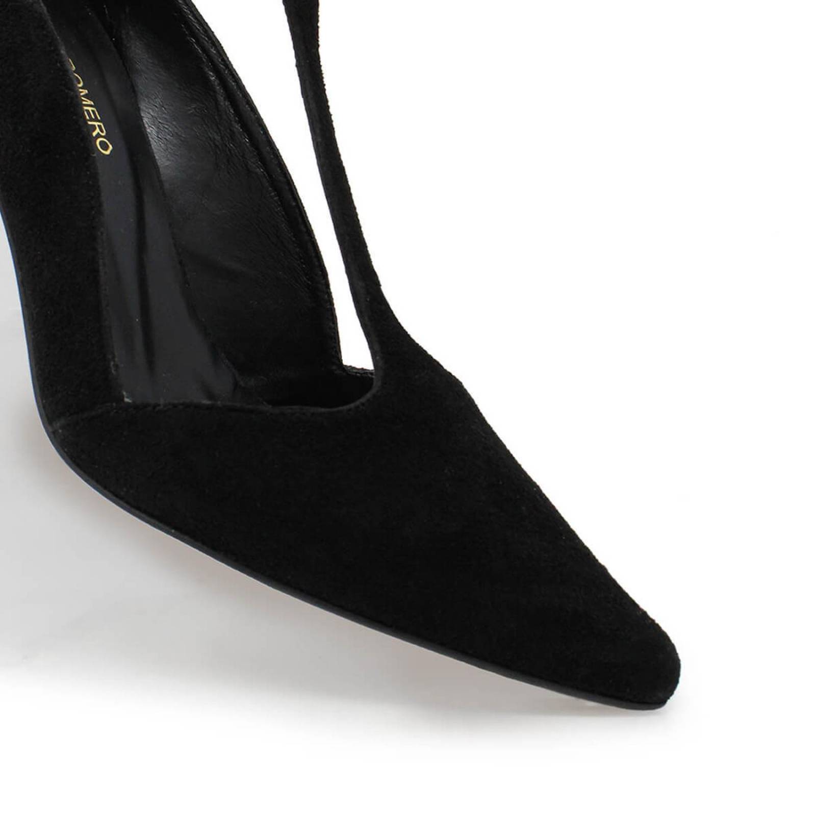 TERE 75 - Ante Negro Regina Romero Zapato Zapatilla Tacon Alto Para Dama en Piel 