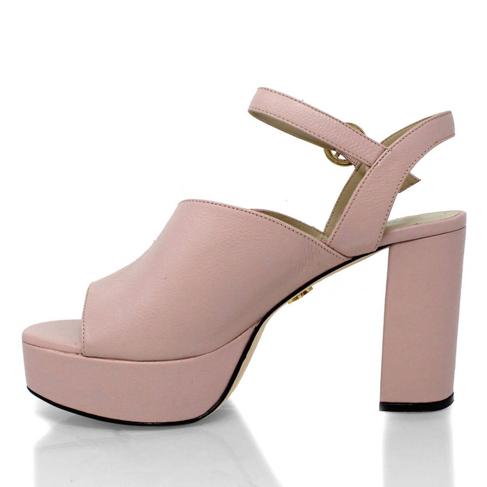 LETICIA 95 - Rosa Claro Regina Romero Zapato Sandalia Plataforma Tacon Alto Para Dama en Piel