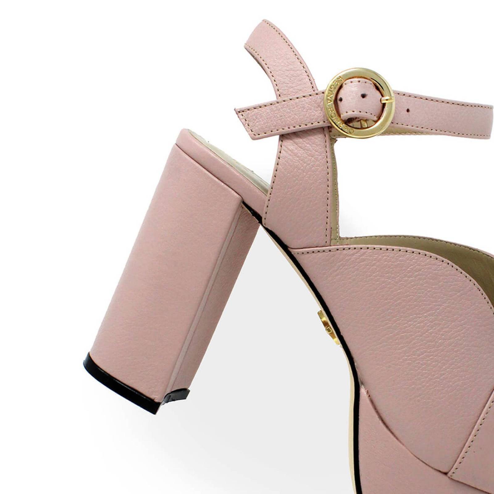 LETICIA 95 - Rosa Claro Regina Romero Zapato Sandalia Plataforma Tacon Alto Para Dama en Piel