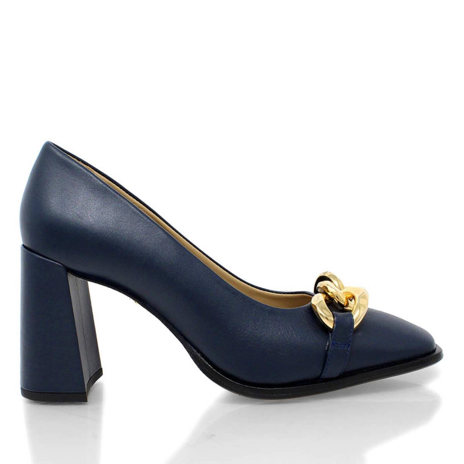 CASSIE 75 - Azul Marino Regina Romero Zapato Zapatilla Tacon Alto Para Dama en Piel 