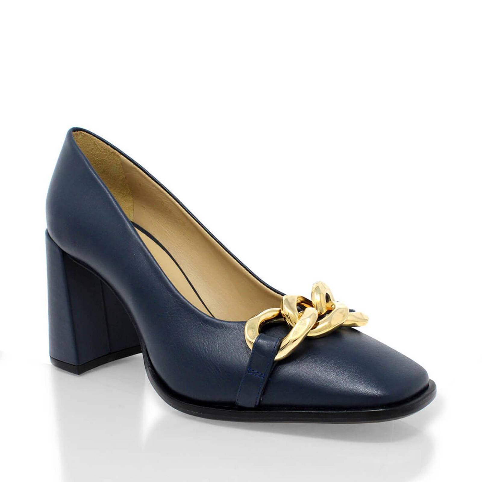 CASSIE 75 - Azul Marino Regina Romero Zapato Zapatilla Tacon Alto Para Dama en Piel 