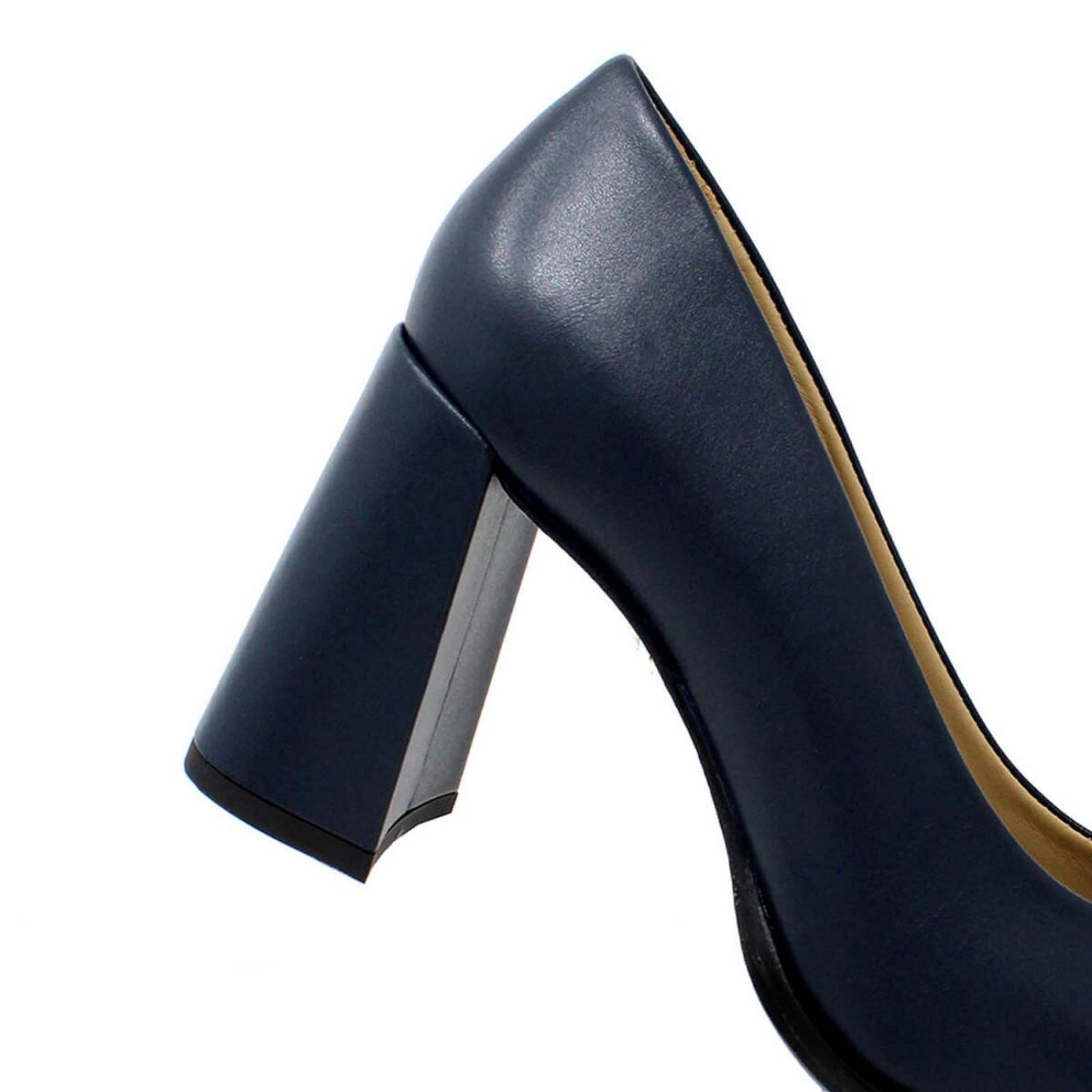 CASSIE 75 - Azul Marino Regina Romero Zapato Zapatilla Tacon Alto Para Dama en Piel 