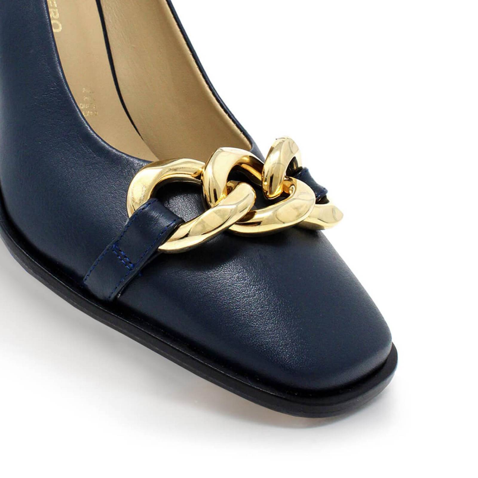 CASSIE 75 - Azul Marino Regina Romero Zapato Zapatilla Tacon Alto Para Dama en Piel 