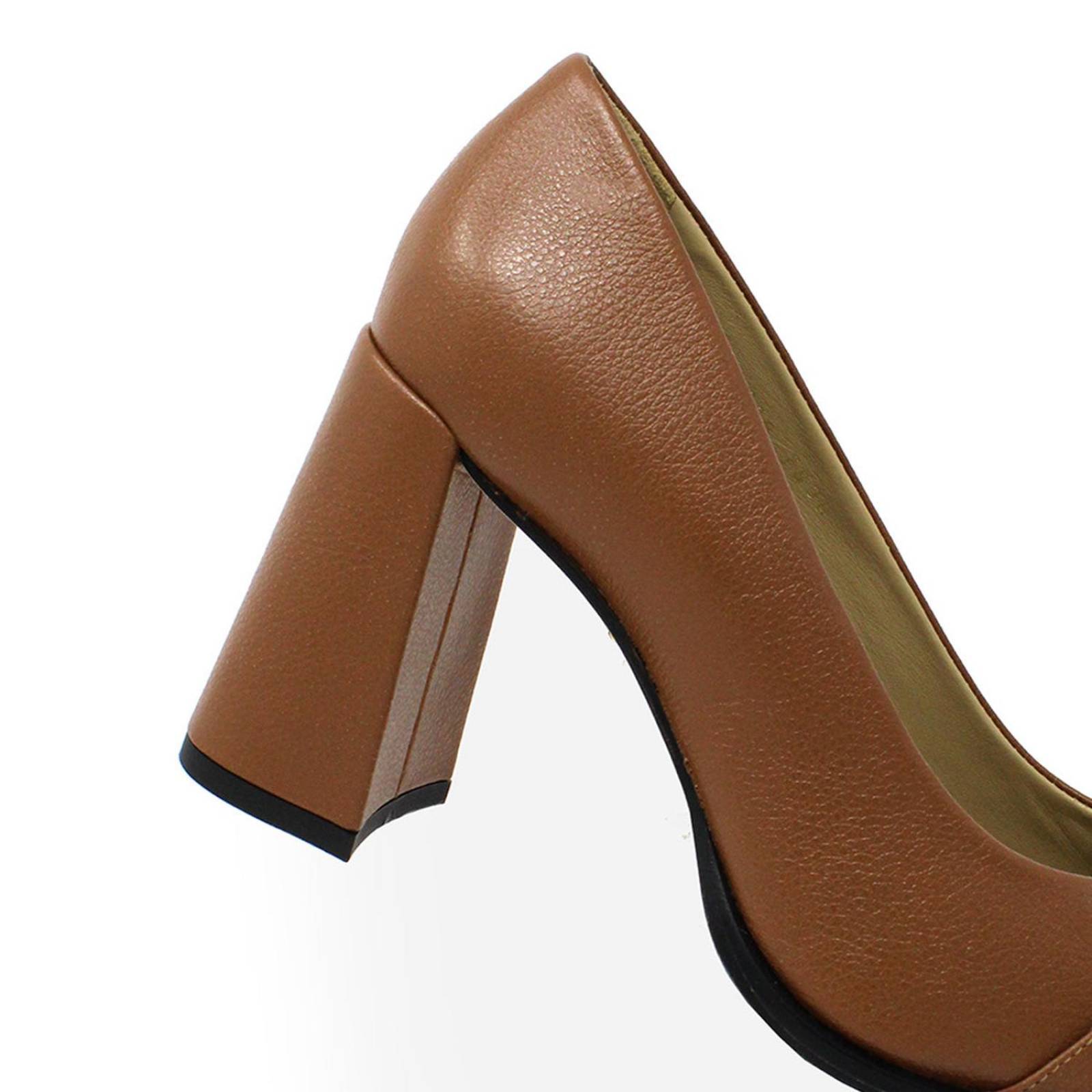 CASSIE 75 - Tan Regina Romero Zapato Zapatilla Tacon Alto Para Dama en Piel 