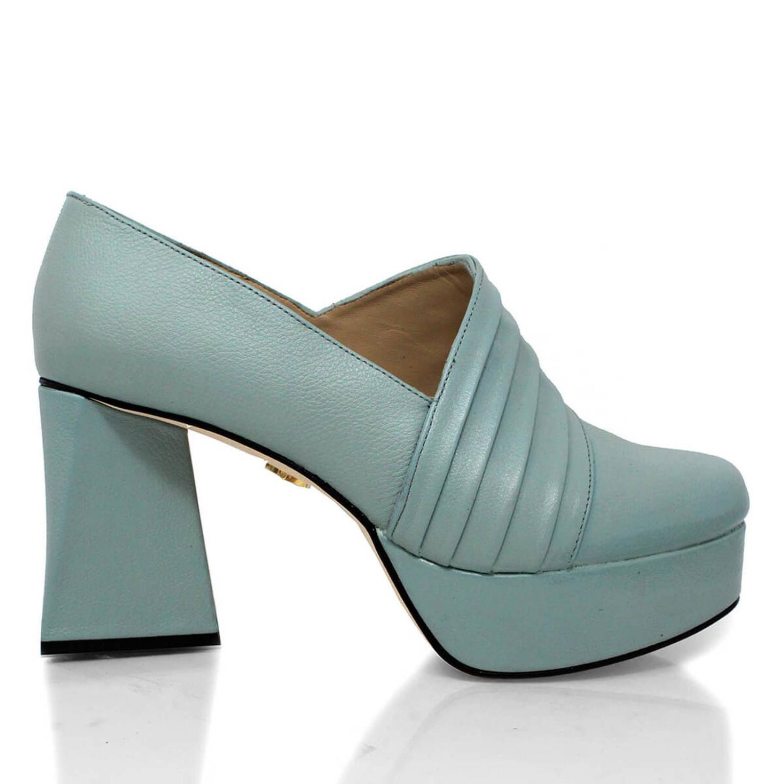MIRELLE 95 - Menta Regina Romero Zapato Plataforma Tacon Alto Para Dama en Piel 
