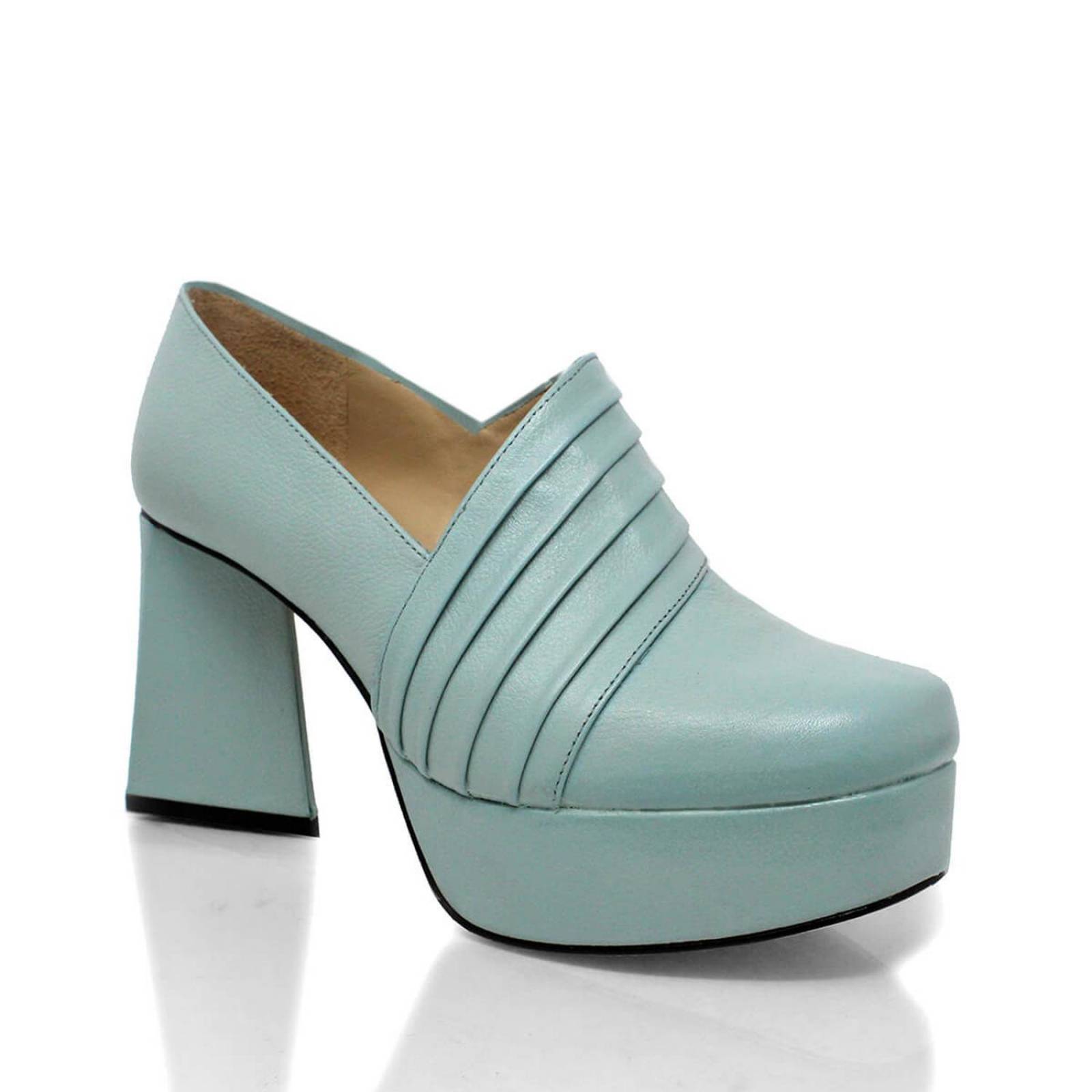 MIRELLE 95 - Menta Regina Romero Zapato Plataforma Tacon Alto Para Dama en Piel 