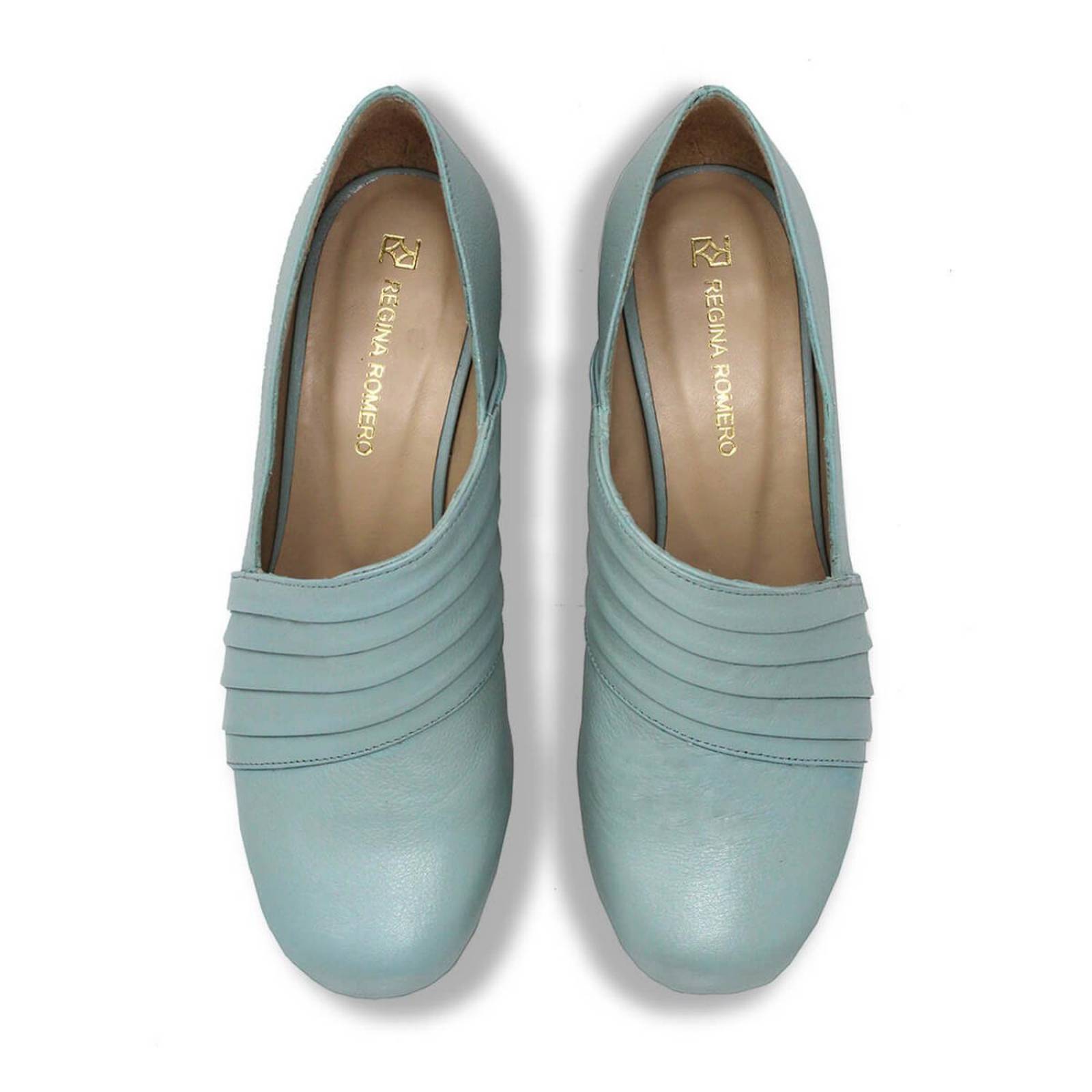 MIRELLE 95 - Menta Regina Romero Zapato Plataforma Tacon Alto Para Dama en Piel 