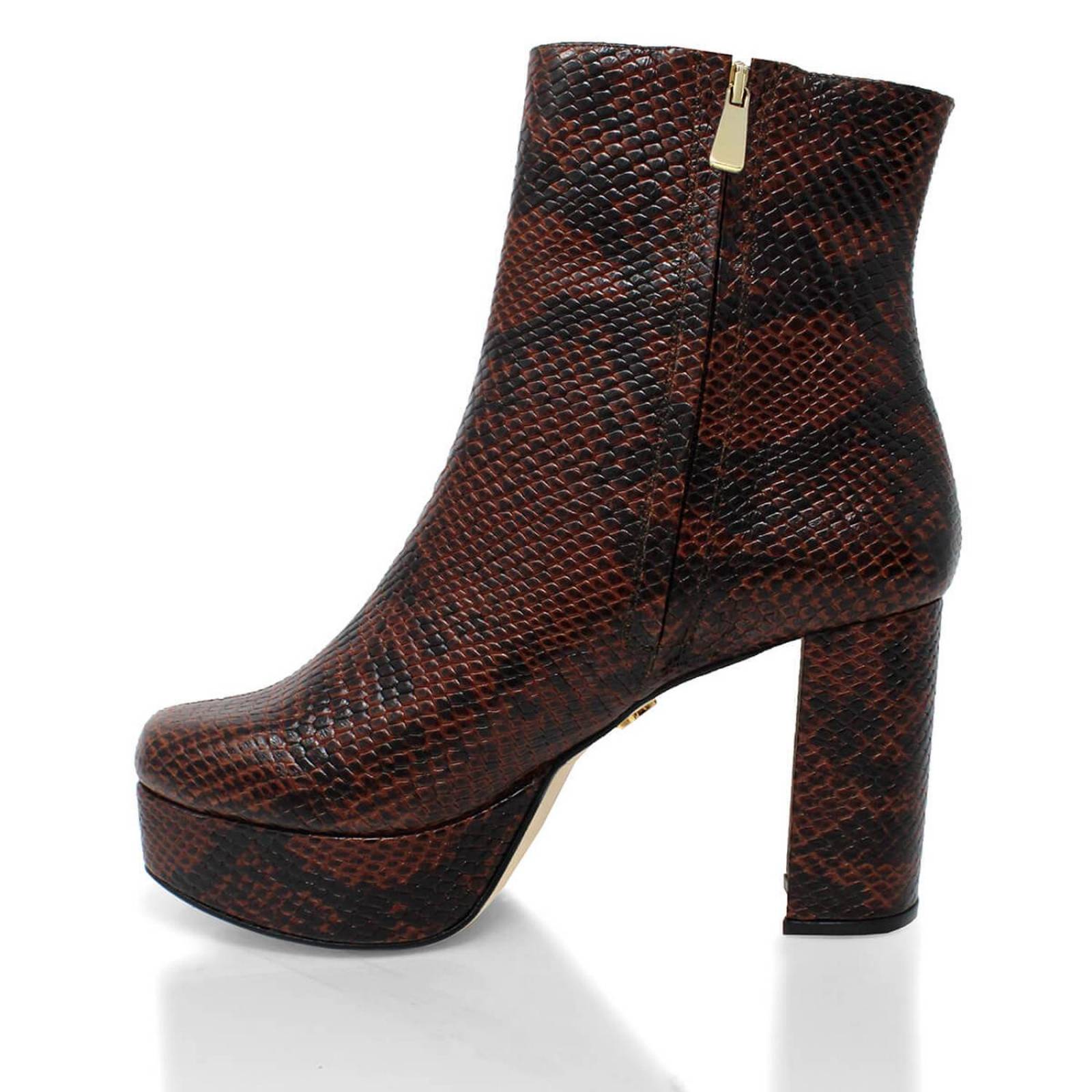 ELSY 95 - Cafe Regina Romero Zapato Bota Botin Plataforma Tacon Alto Para Dama en Piel 