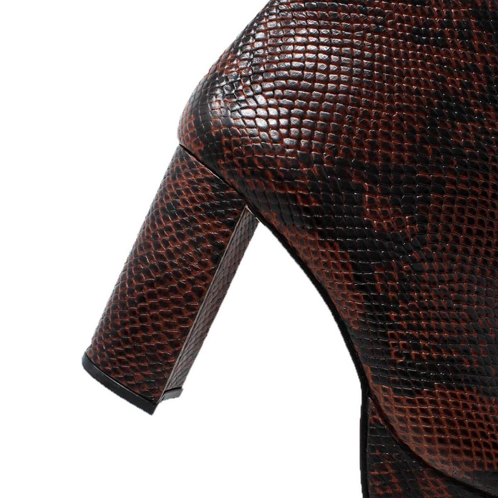 ELSY 95 - Cafe Regina Romero Zapato Bota Botin Plataforma Tacon Alto Para Dama en Piel 
