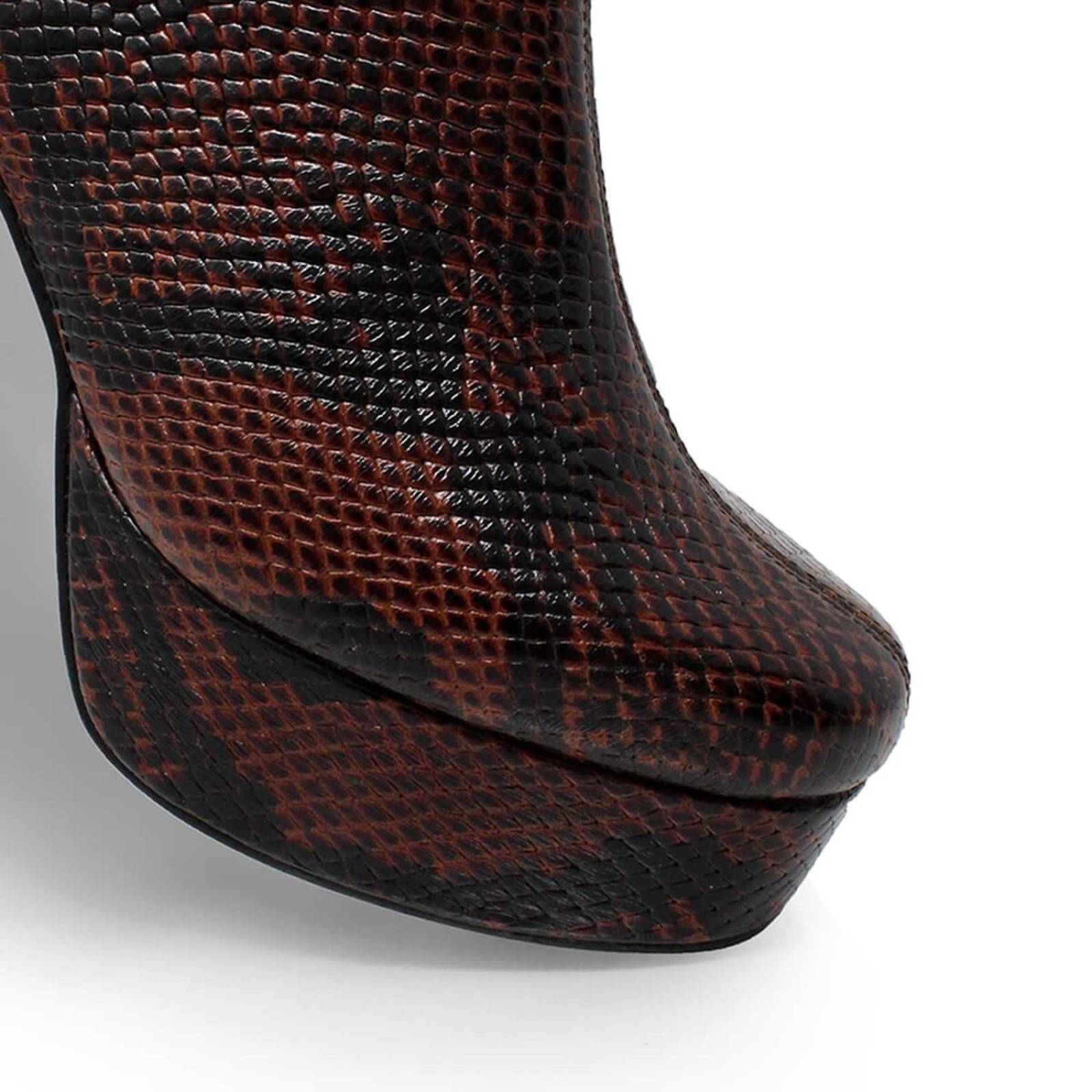 ELSY 95 - Cafe Regina Romero Zapato Bota Botin Plataforma Tacon Alto Para Dama en Piel 