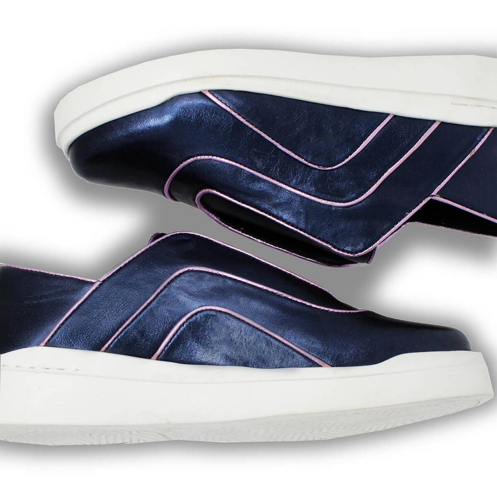 CHARLIE 35 - Azul Metalico Regina Romero Zapato Tenis Urbano Sport Para Dama en Piel 