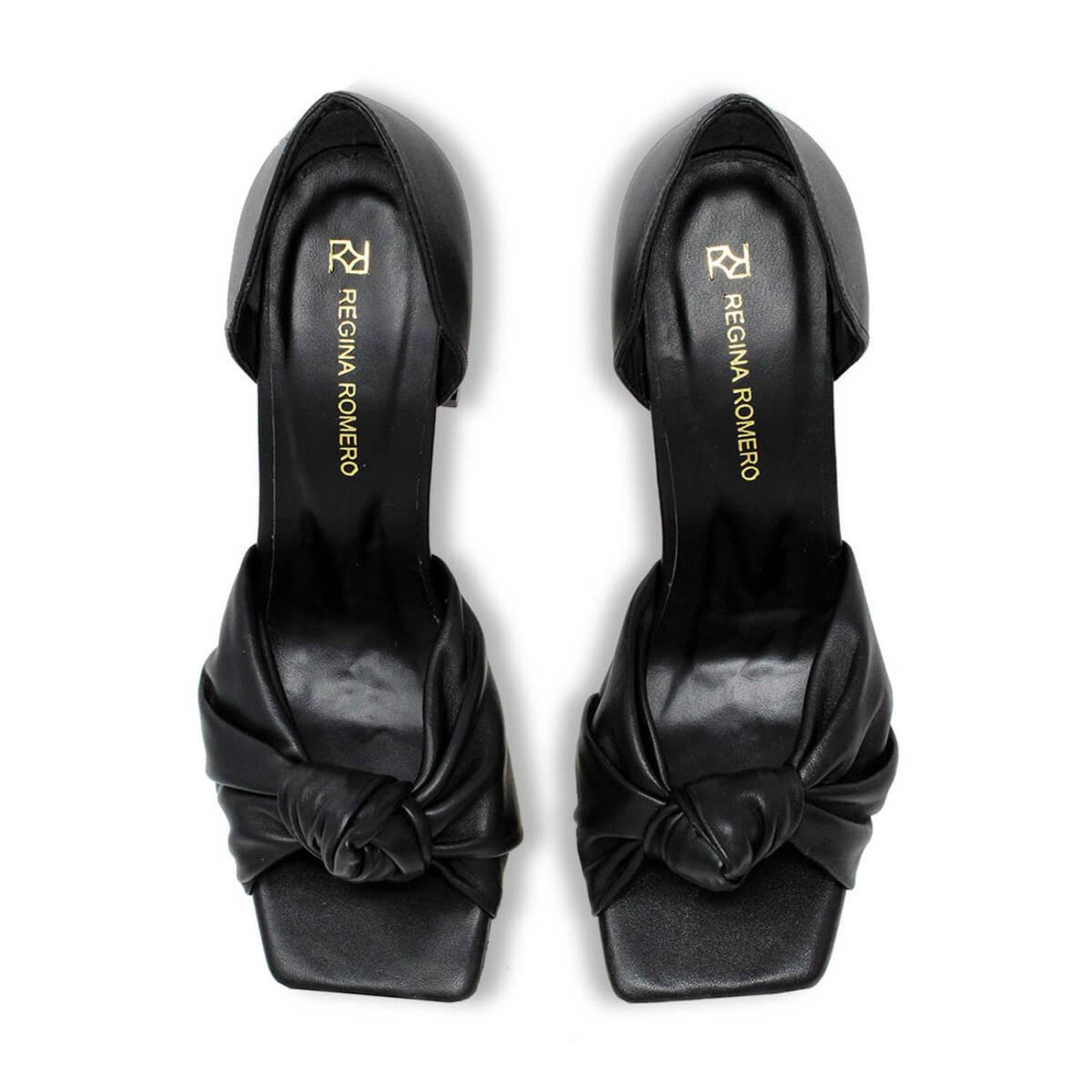 MIRANDA 100 - Negro Regina Romero Zapato Sandalia Zapatilla Tacon Alto Para Dama en Piel