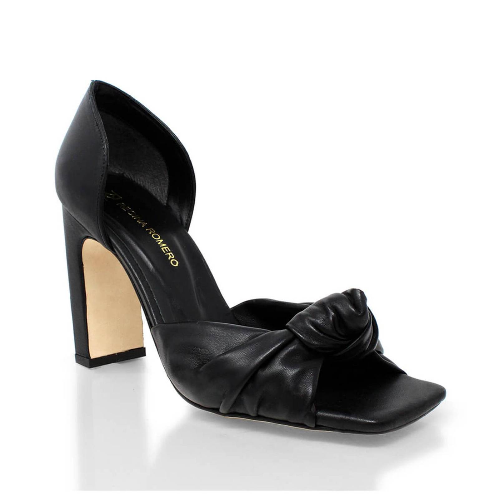 MIRANDA 100 - Negro Regina Romero Zapato Sandalia Zapatilla Tacon Alto Para Dama en Piel