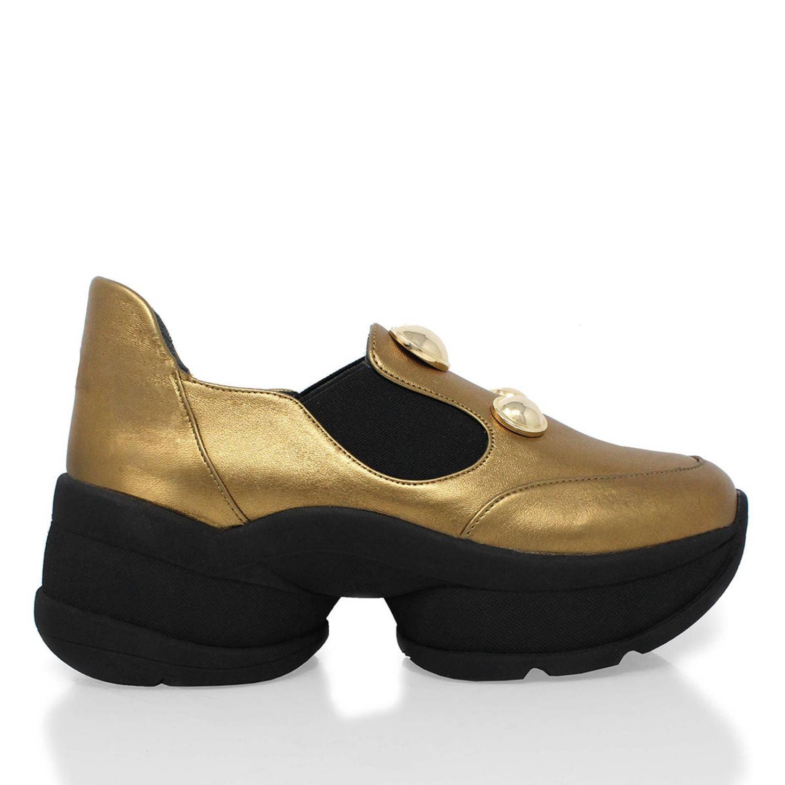 ODETTE 75 - Oro Viejo Regina Romero Zapato Tenis Urbano Sport Para Dama en Piel 