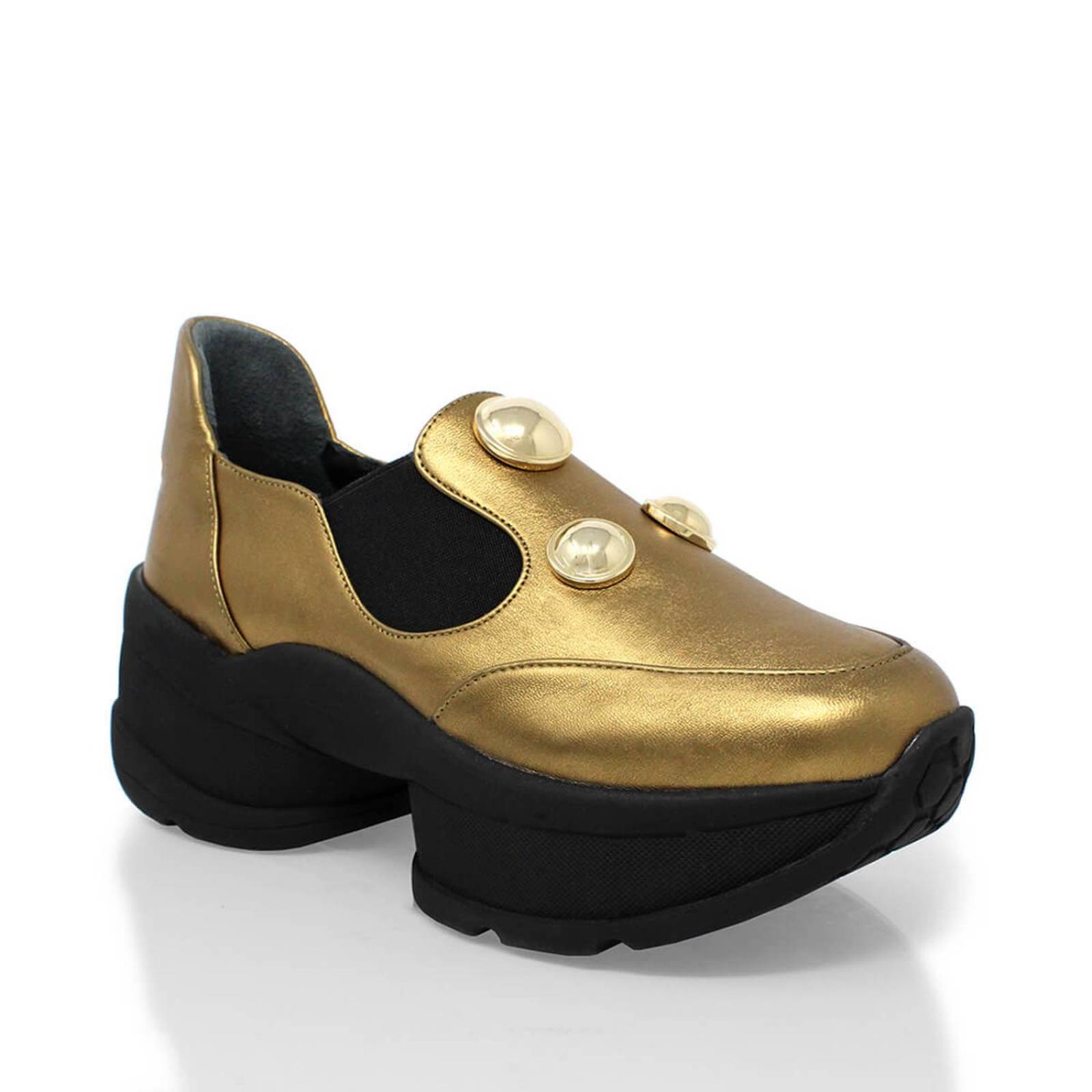 ODETTE 75 - Oro Viejo Regina Romero Zapato Tenis Urbano Sport Para Dama en Piel 