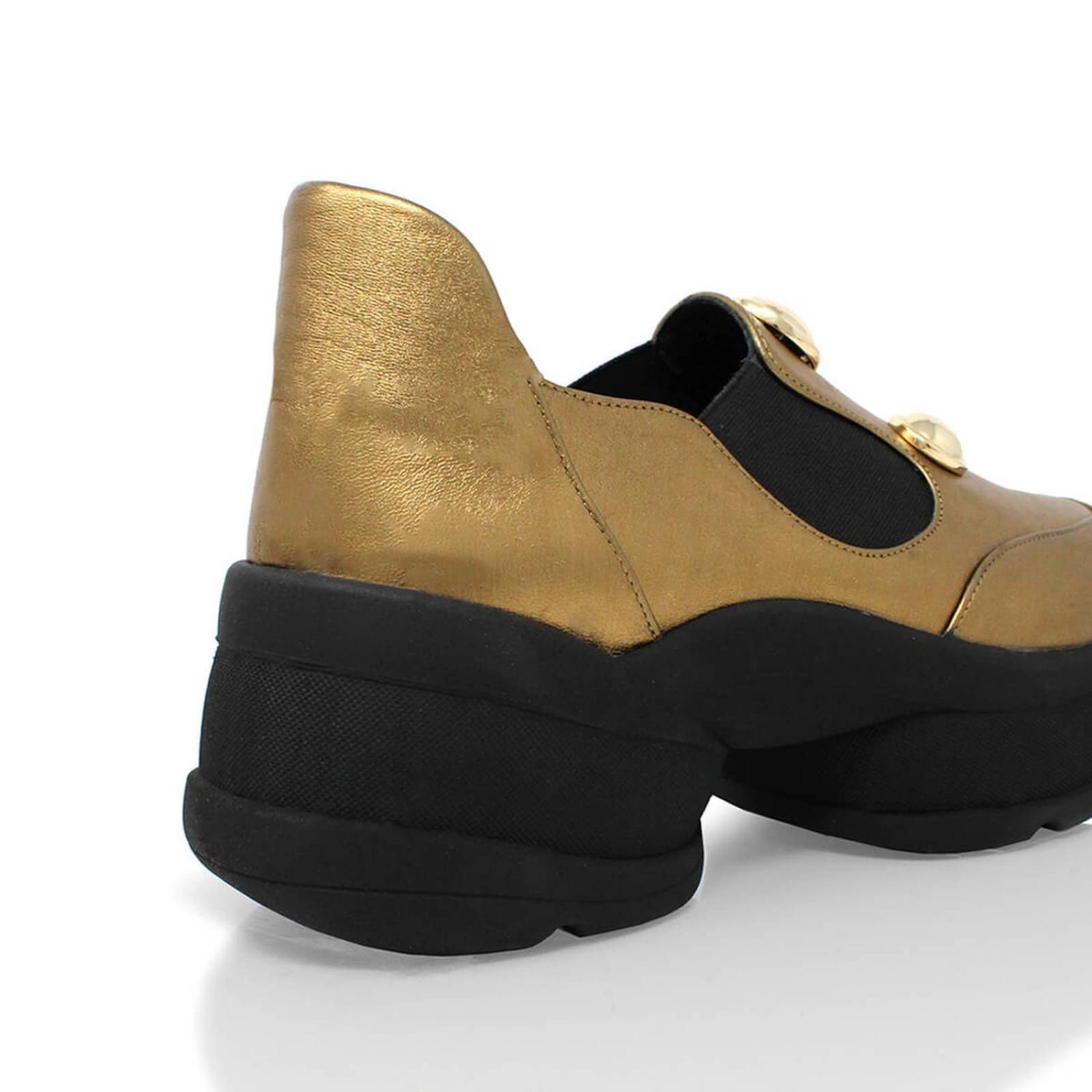 ODETTE 75 - Oro Viejo Regina Romero Zapato Tenis Urbano Sport Para Dama en Piel 