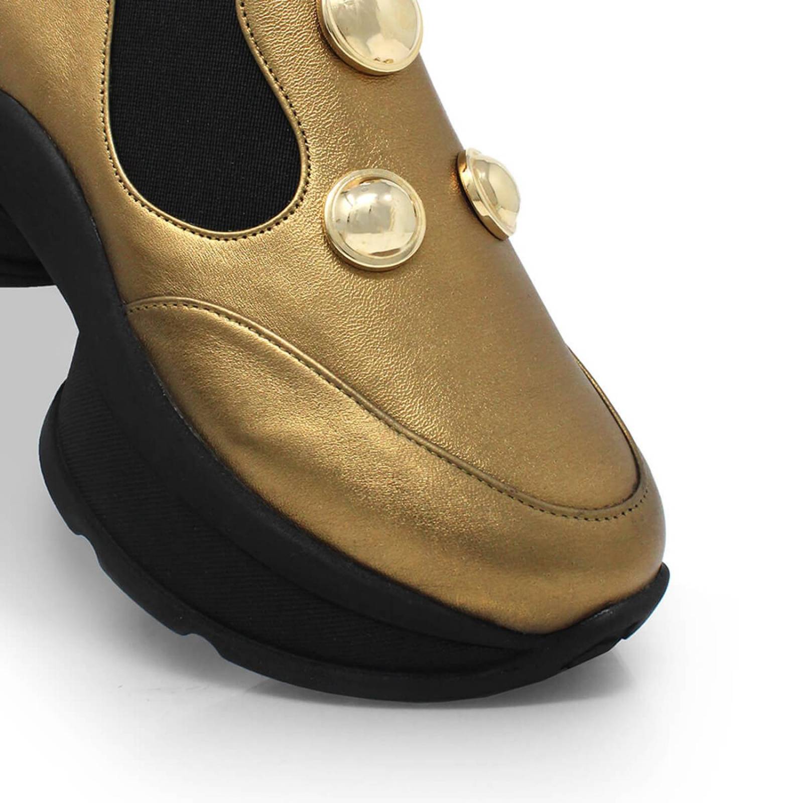 ODETTE 75 - Oro Viejo Regina Romero Zapato Tenis Urbano Sport Para Dama en Piel 