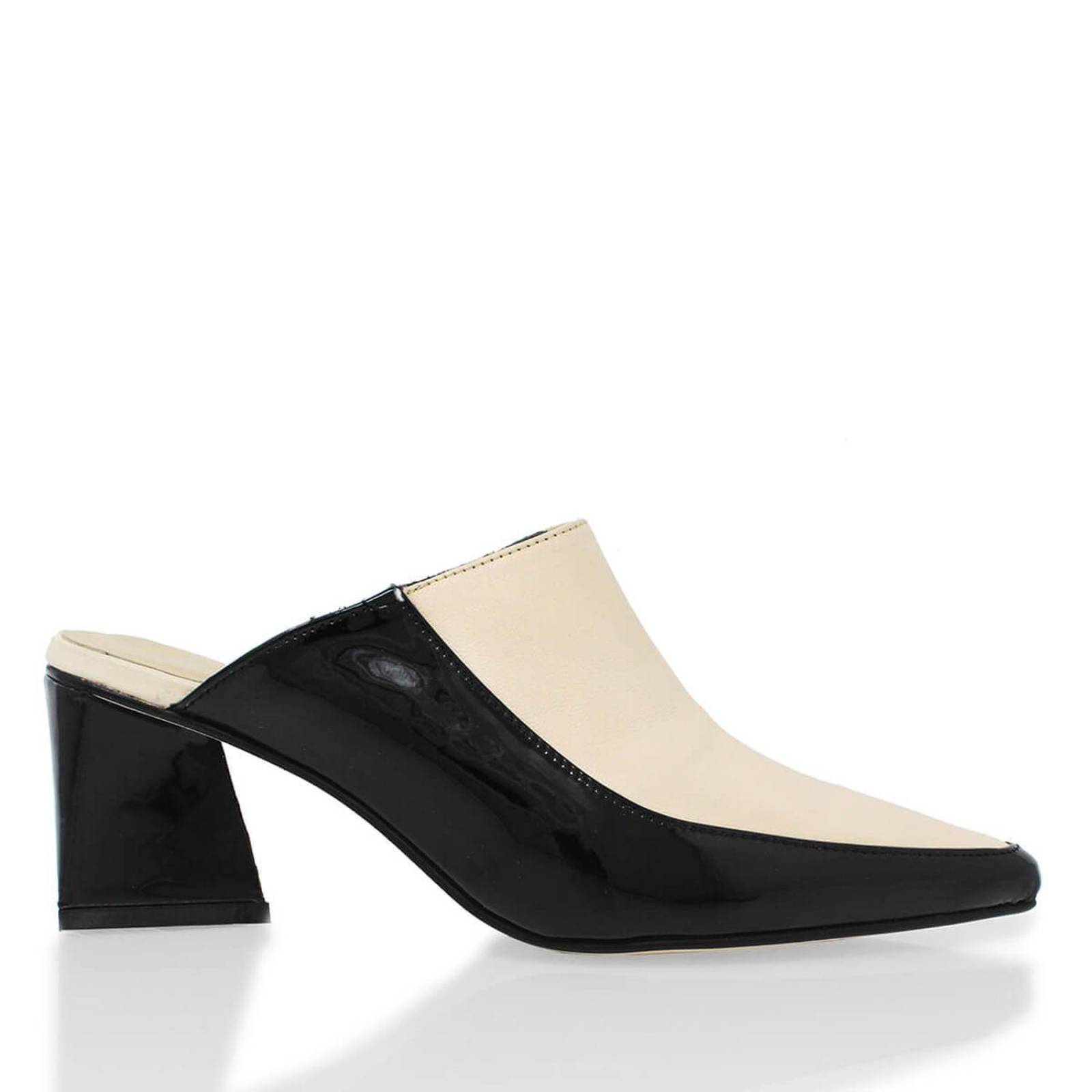 MONTE CARLO 50 - Negro y Latte Regina Romero Zapato Zapatilla Tacon Bajo Para Dama en Piel 