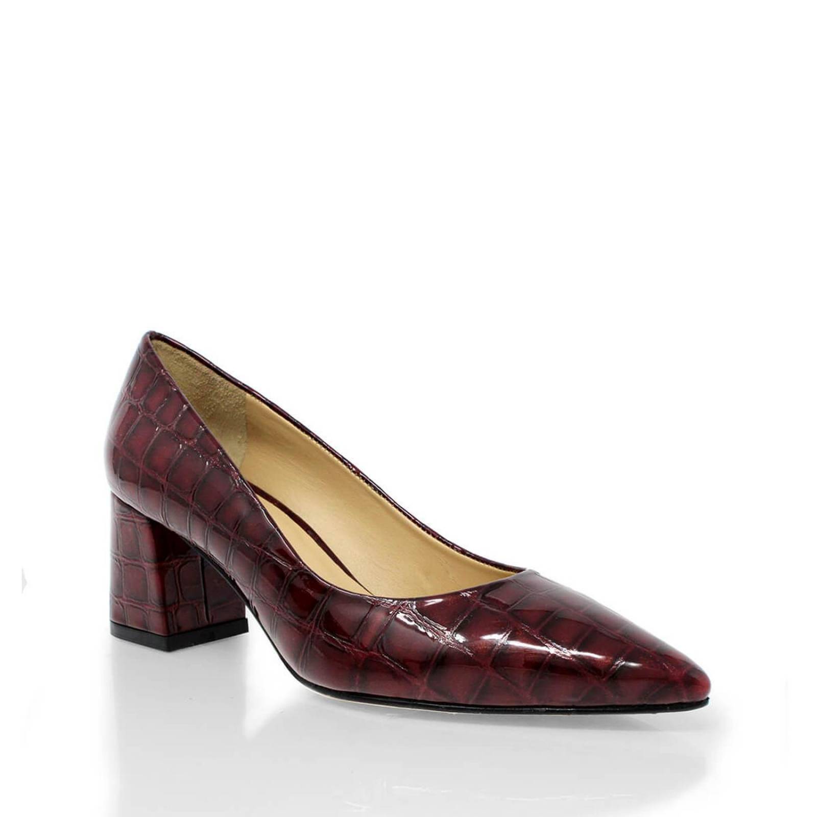 TAMARA 50 - Burdeos Regina Romero Zapato Zapatilla Tacon Bajo Para Dama en Piel 