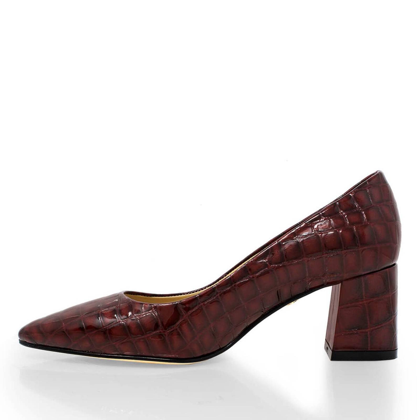 TAMARA 50 - Burdeos Regina Romero Zapato Zapatilla Tacon Bajo Para Dama en Piel 