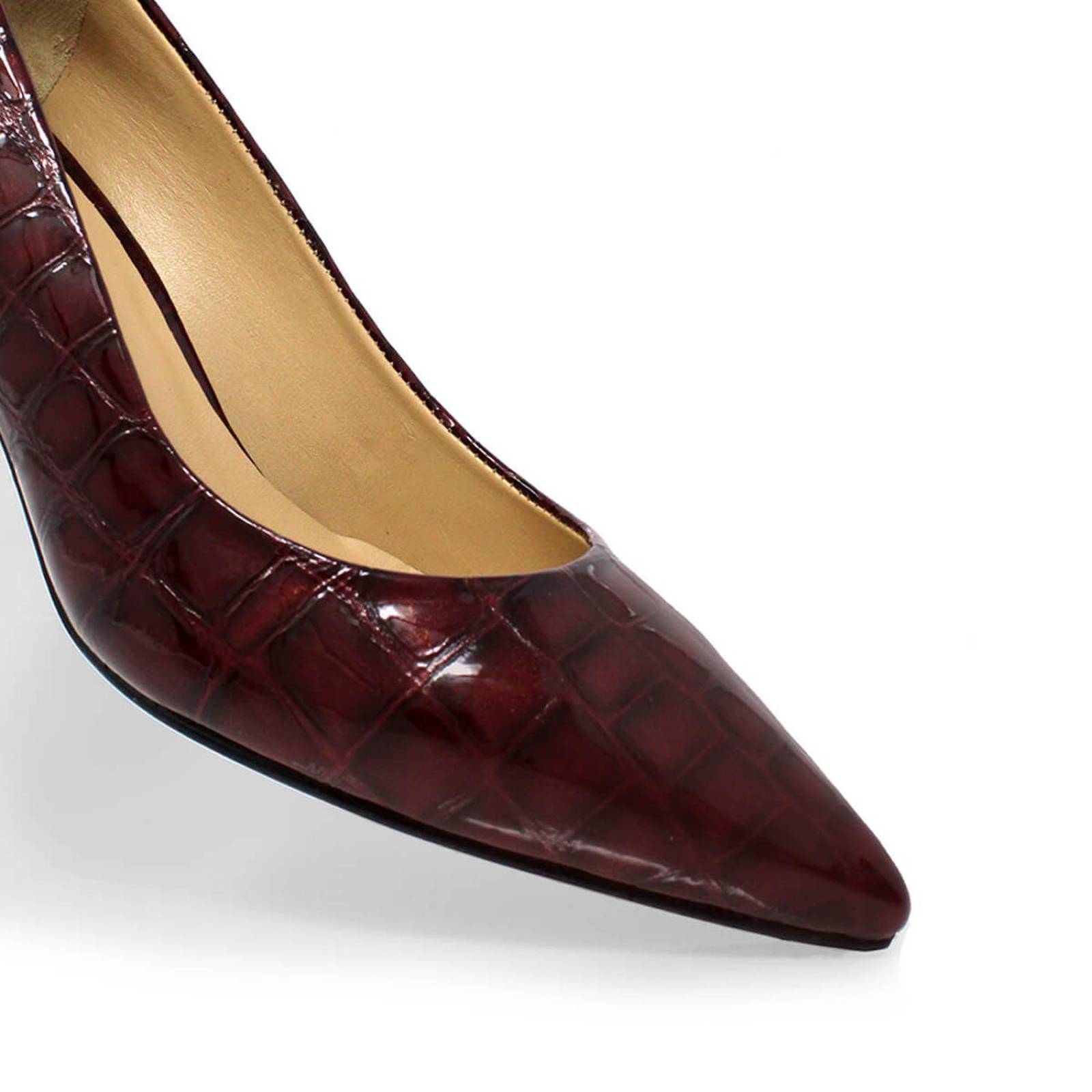 TAMARA 50 - Burdeos Regina Romero Zapato Zapatilla Tacon Bajo Para Dama en Piel 