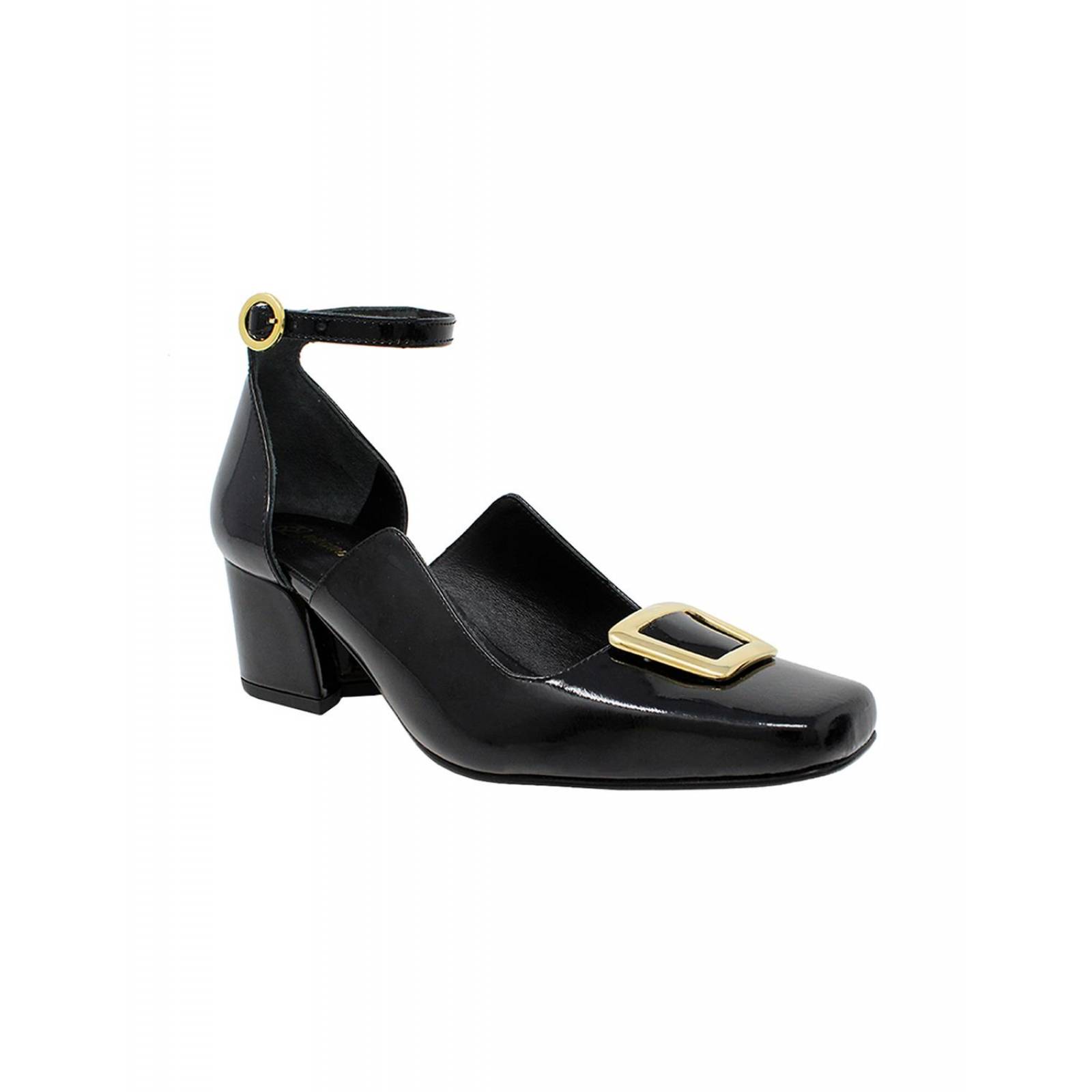 ZIA 55 - Negro Regina Romero Zapato Zapatilla Tacon Bajo Para Dama en Piel 